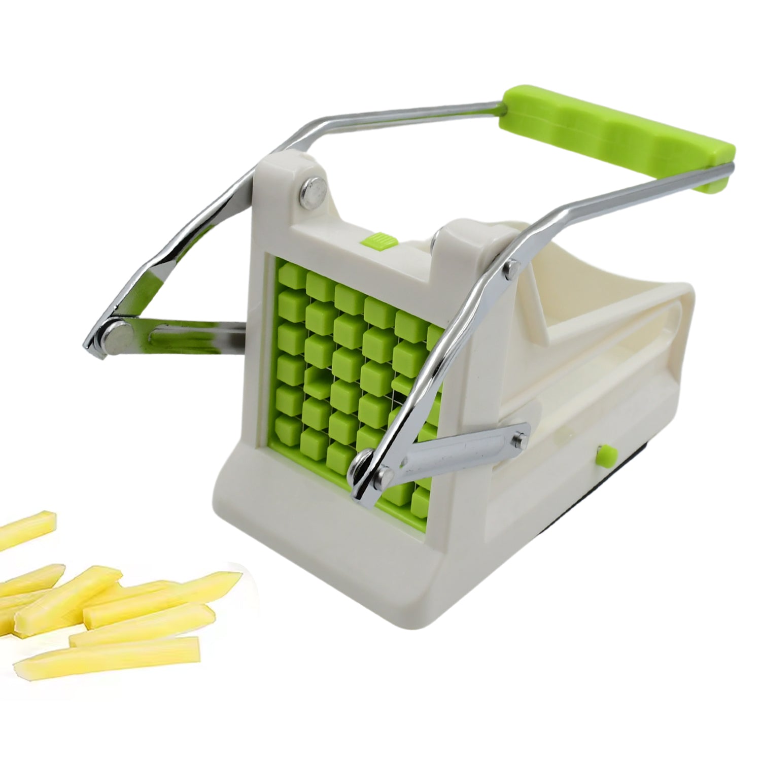 French Fry Cutter, Great with Vegetables, Potato Fries Cutter Professional Vegetable Cutter Stainless Steel Cutter Potato, Onions, Carrots, Cucumbers, Fruits Potato Cutter (1 pc) Variety Bazaar