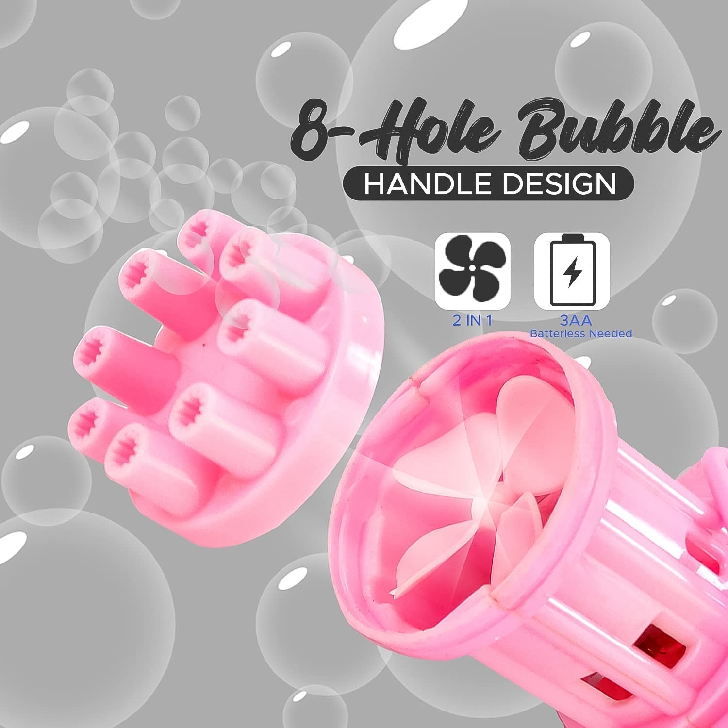 8-Hole battery operated Bubbles Gun Toys for Boys and Girls Variety Bazaar