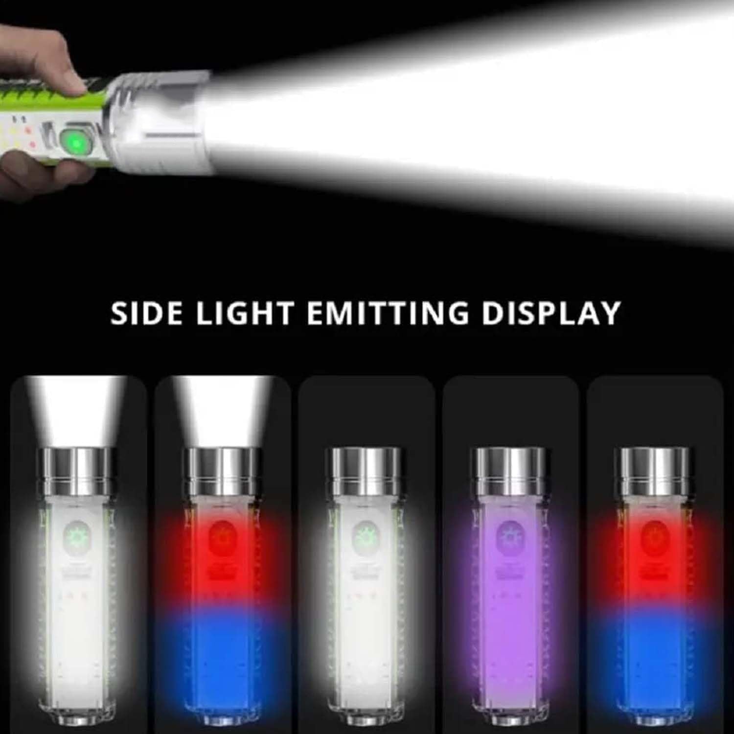 Pattern Flashlight USB Flashlight Rechargeable LED Torch Light (1 Pc) Variety Bazaar