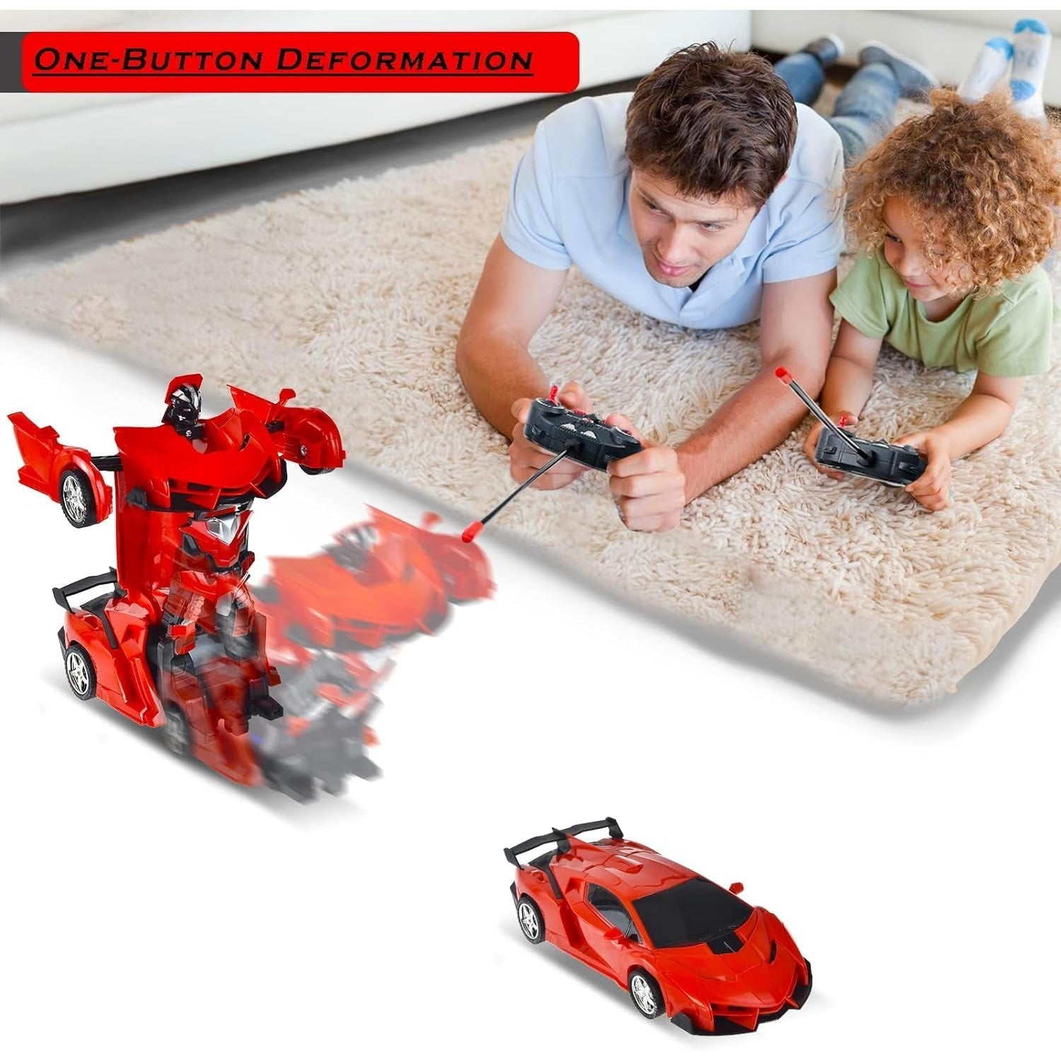 2 In 1 Automatic Robot Converted Remote Control Car With Light Scale 360°Drifting Deformation Robot Car Toy Kids Boys, Robot Convert Unique Toy For Boys (1 Pc) Variety Bazaar