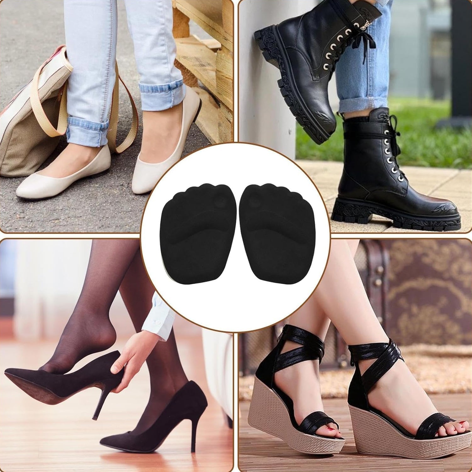 High Shoe Heel Cushion Inserts Non Slip Prevent Calluses Insole Pads (1 Pair) Variety Bazaar