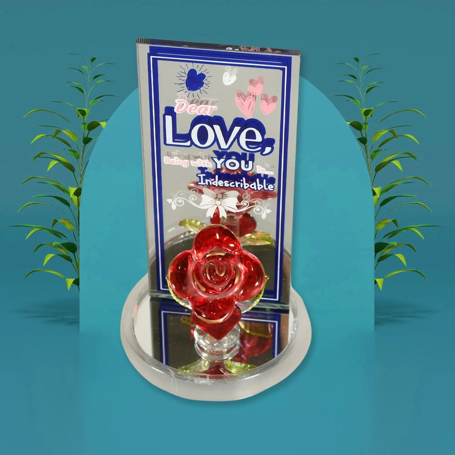 17530 Lovely Rose Gift Showpiece, Love showpiece Valentine's Day Gift, Cute Anniversary, Wedding, Birthday, Boyfriend, Husband Romantic Unique Gift Set, Home Decoration Gift Set (1 Pc) - varietybazaar.co.in