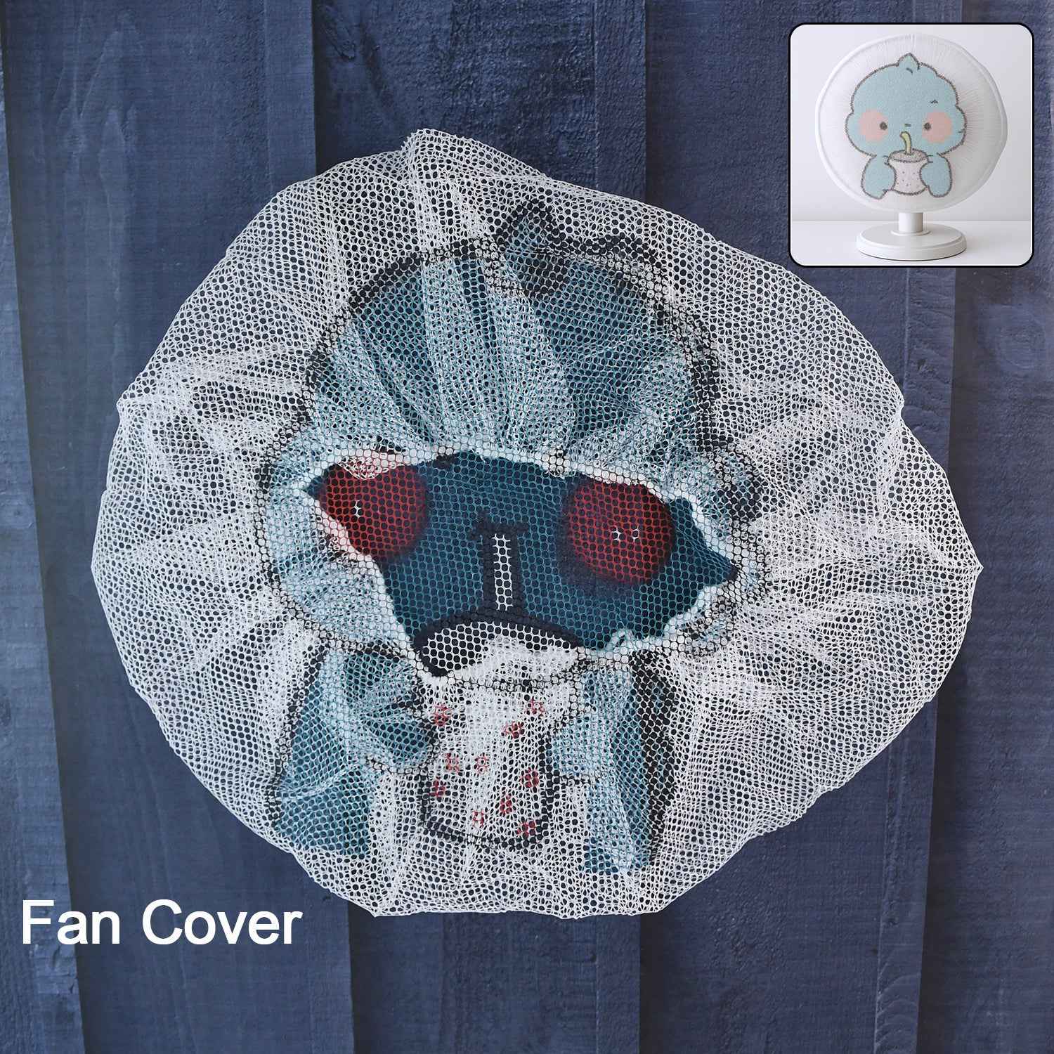 Cute Cartoon Character Fabric Mesh Fan Cover (1 Pc / Mix Design)