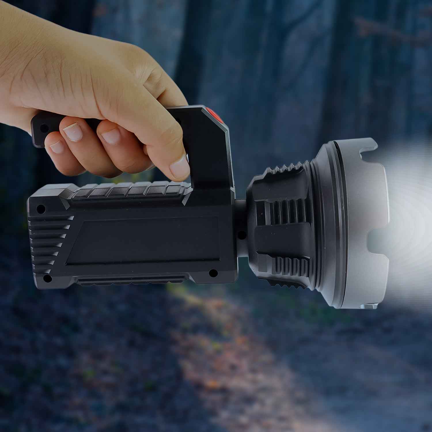 Heavy-Duty Rechargeable USB LED Hand Torch with COB Side Light (1 Pc)