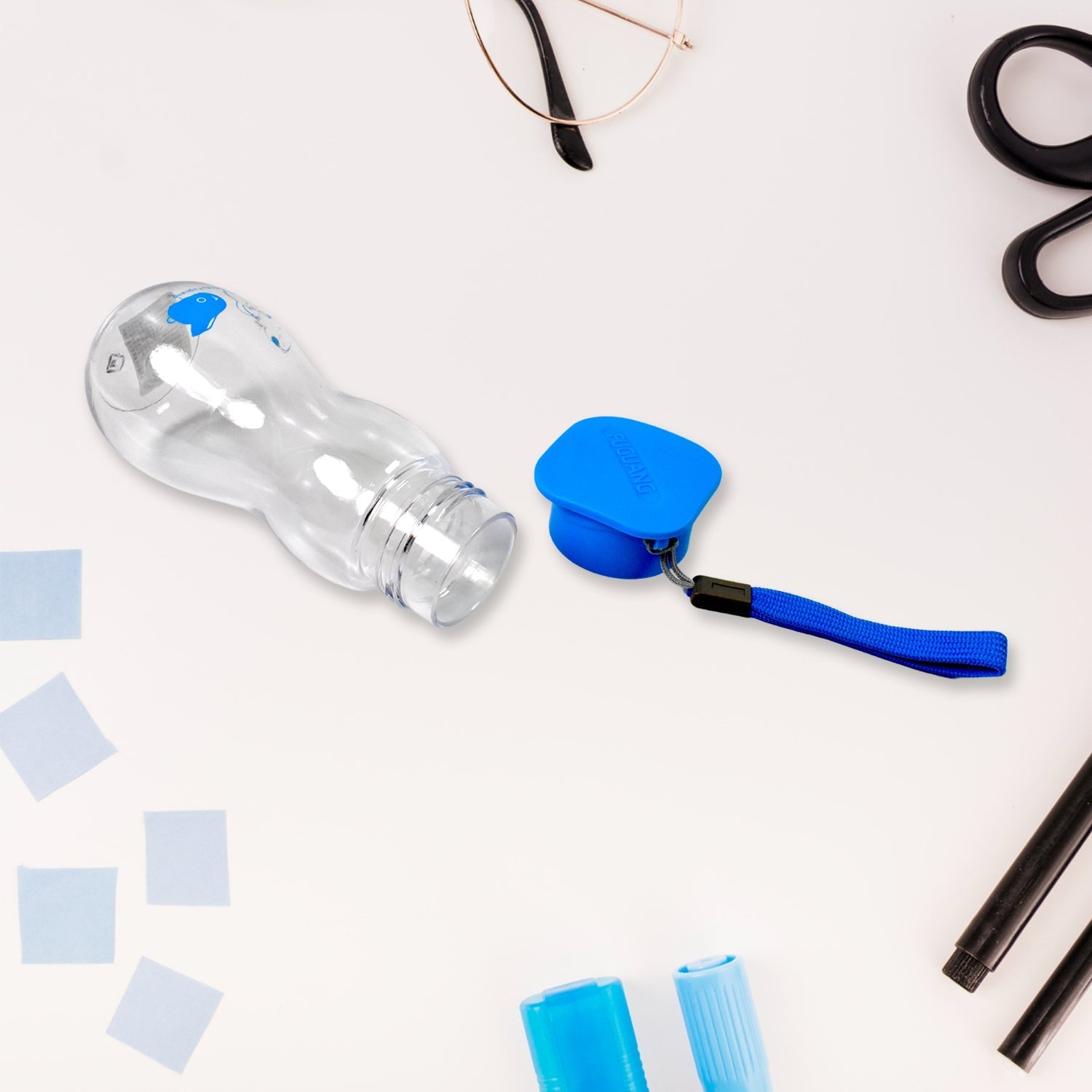 Transparent Travel Portable Water Bottle with Carry Straps (280 ML / 1 Pc) Variety Bazaar