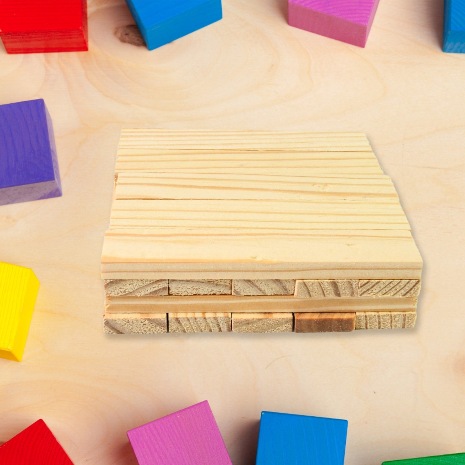 Wooden Pattern Brain Puzzles 20 Pcs Wooden Strips, 40 Pattern Cards (1 Set) Variety Bazaar