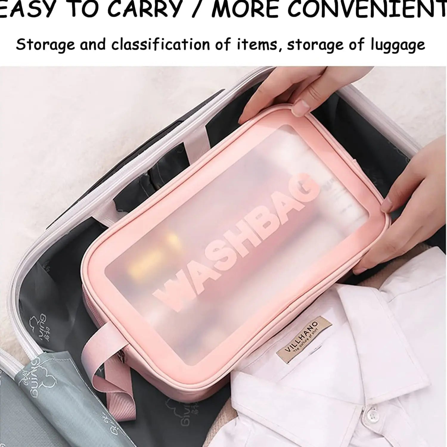 12682 Cosmetic Pouch, Make up Bag for Home & Travel, Toiletry Bag for Cosmetics, Brushes, Accessories Set of 3 Small, Medium & Big - Wash Bag - varietybazaar.co.in