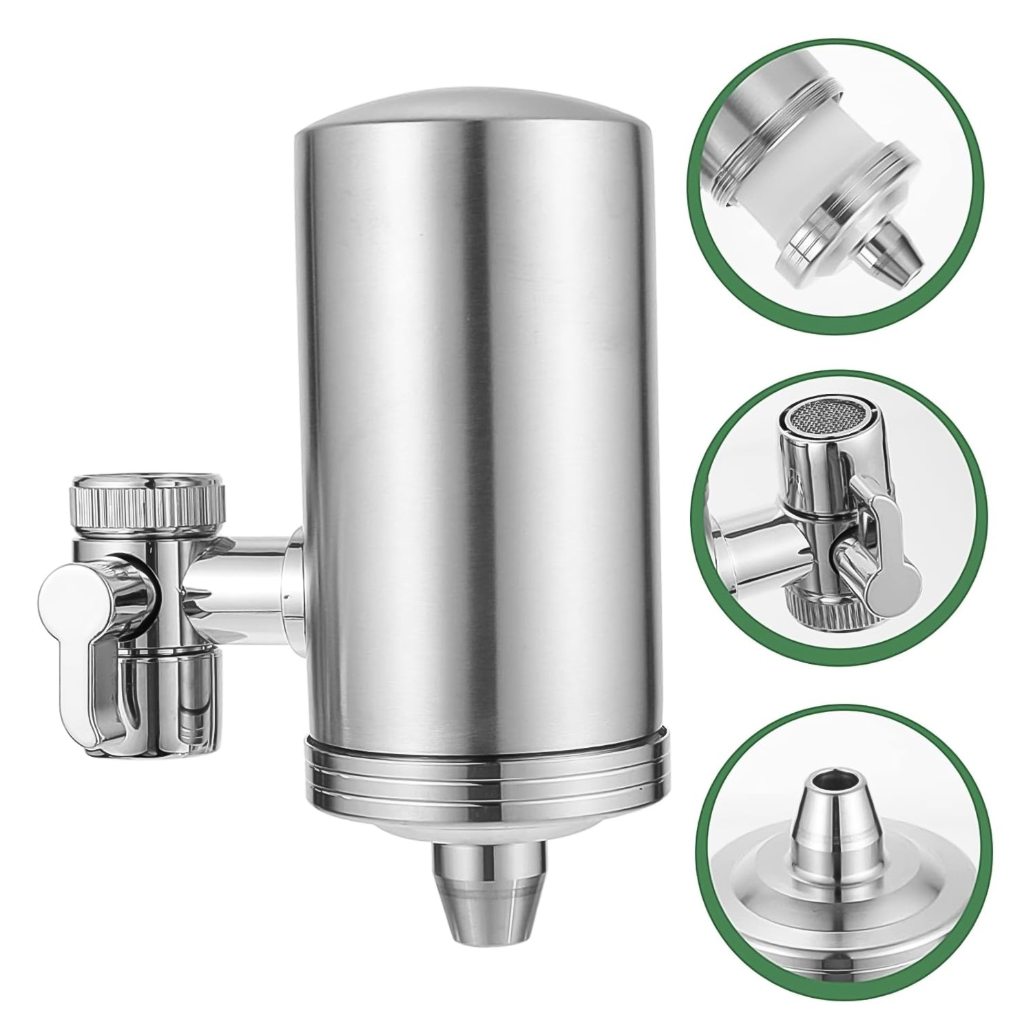 304 Stainless Steel Faucet Mount Water Filter, Water Purifier (1 Set) Variety Bazaar