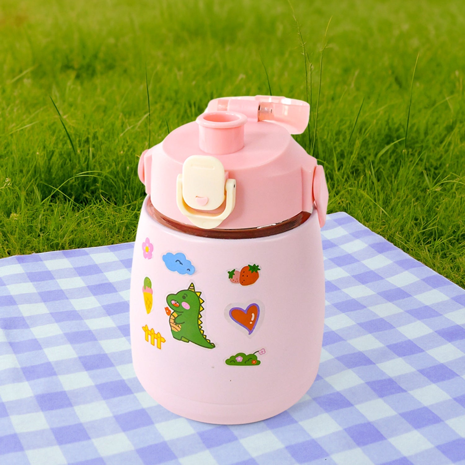 Stainless Steel Vacuum Insulated Water Bottle with Handle & Sticker (700 ML) Variety Bazaar