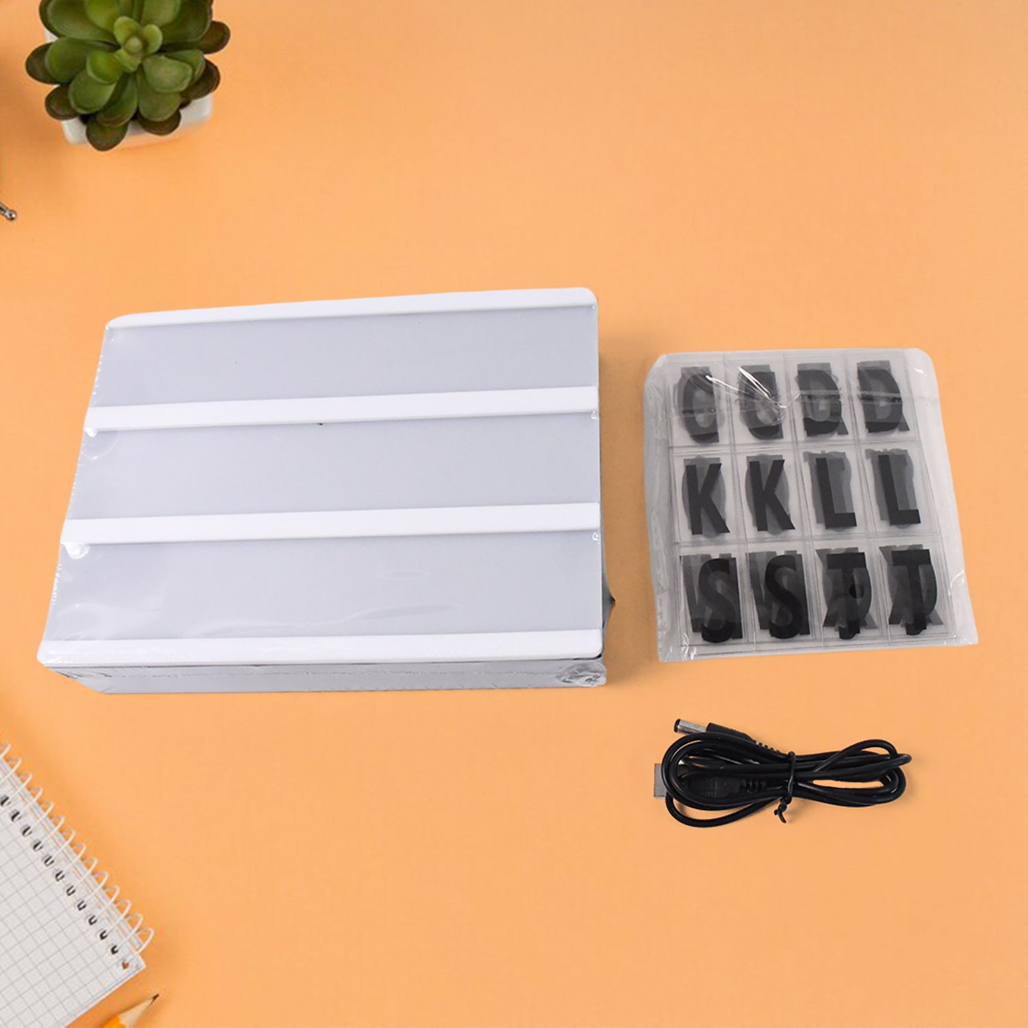 Black Mini A6 Magnetic Cinematic Light Box with 82 Characters and 10 Emojis (1 Set) Variety Bazaar