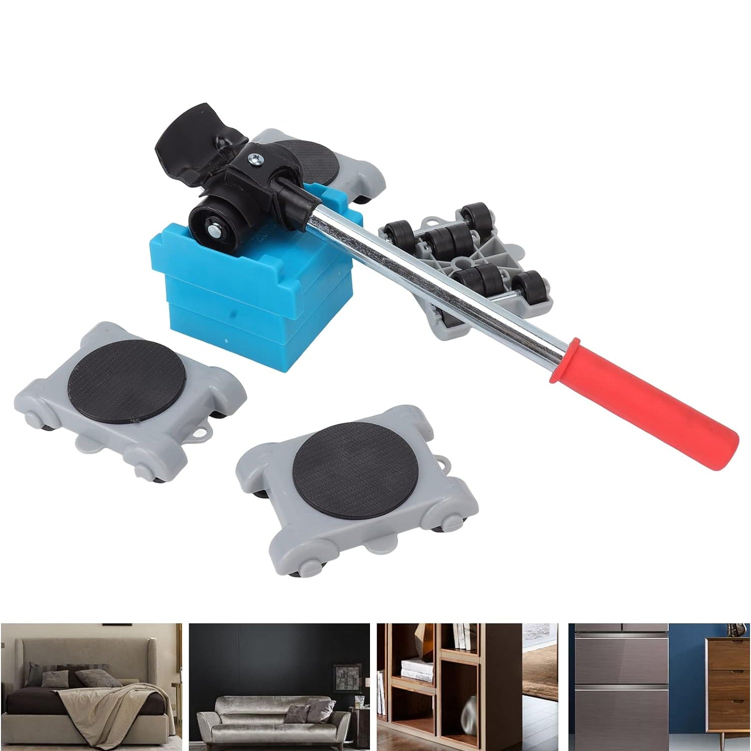 Furniture Lifter Tool Furniture Dolly, Furniture Lifters Tool Set (1 Set / 8 pc) Variety Bazaar