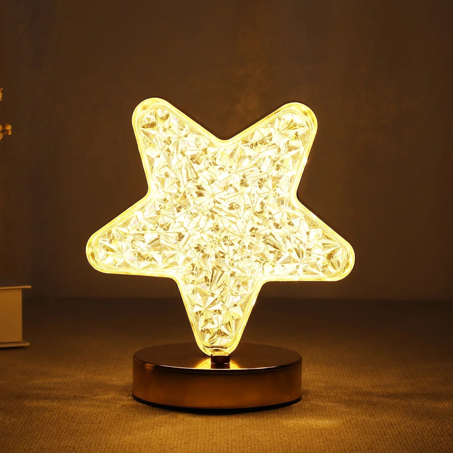 Star Crystal Diamond Touch Lamp – USB Rechargeable, 3-Way Dimmable Variety Bazaar