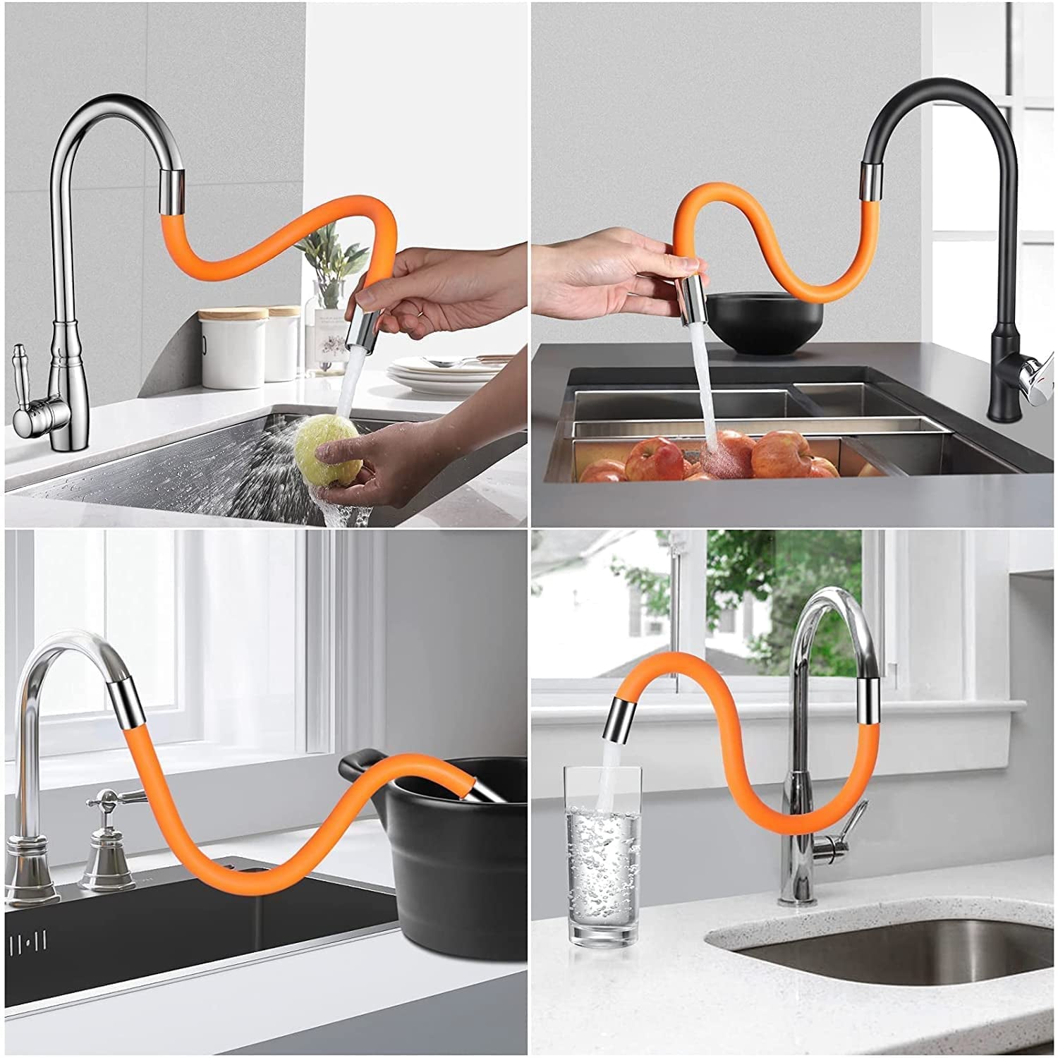 Flexible Water Tap Extender, 360° Bending Faucet Extension Tube with Connector (18cm) Variety Bazaar