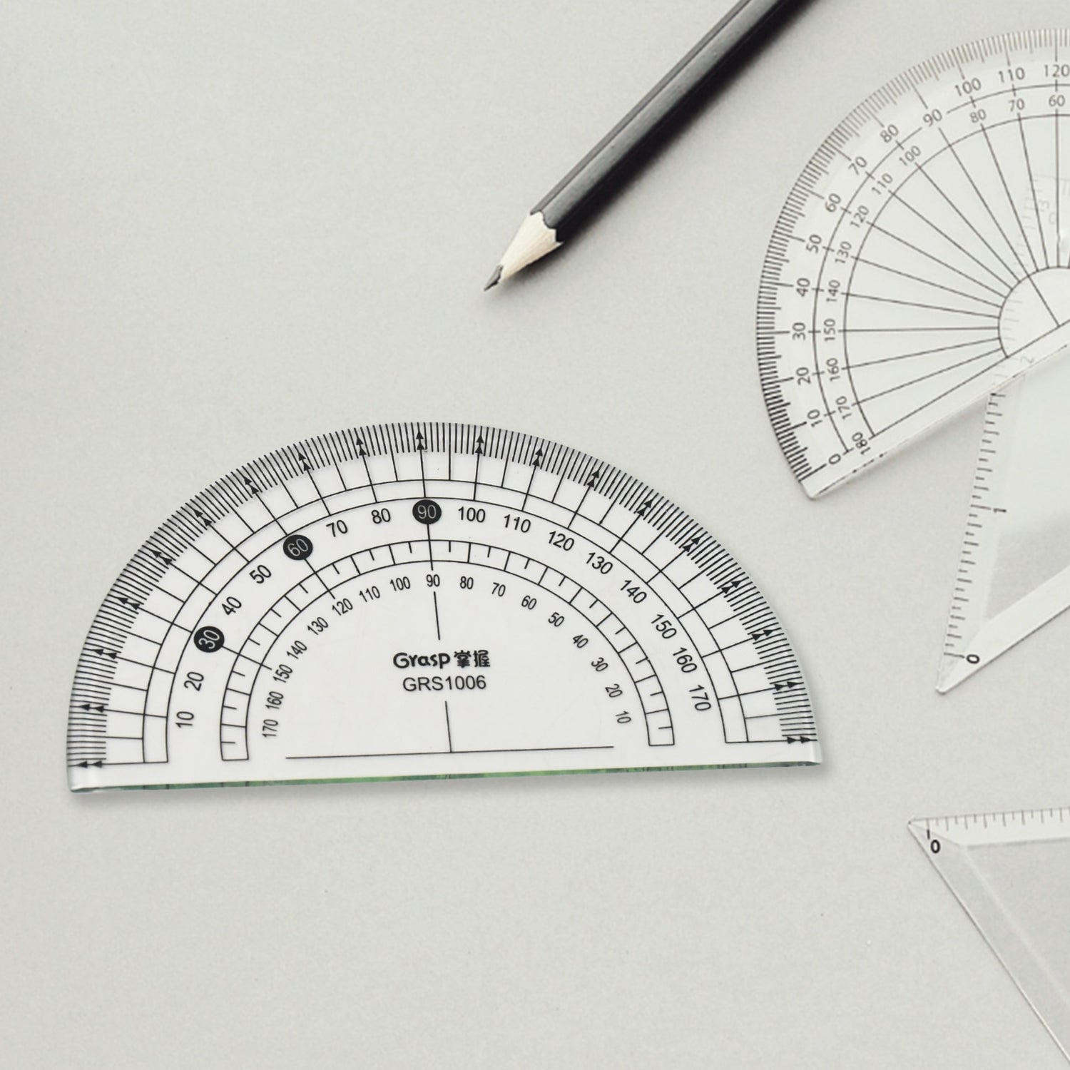 4-Piece Geometry Set, Triangle Ruler Protractor Straight Ruler Variety Bazaar
