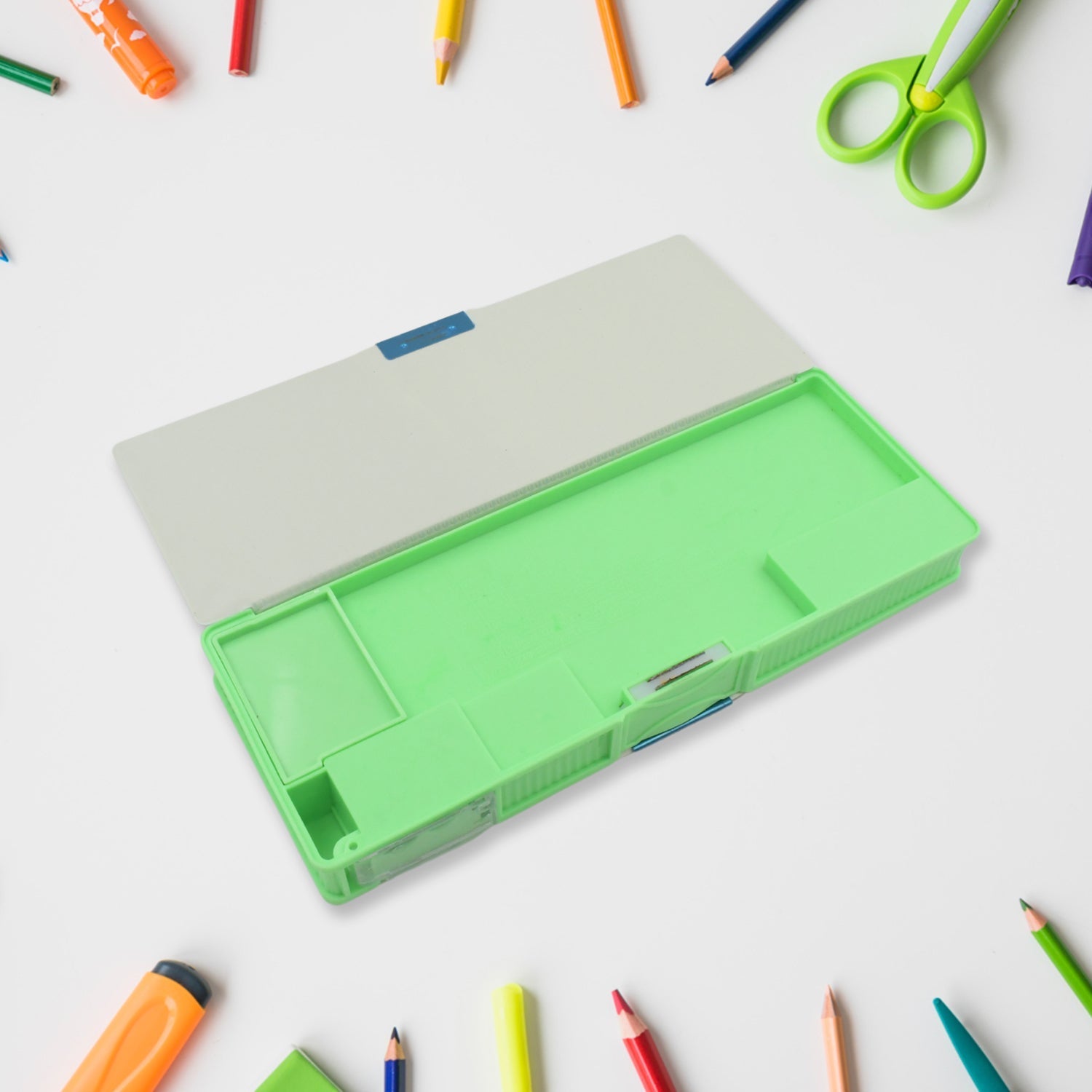 Multipurpose Compass Box (2 Compartments): Cartoon Pencil Case for Kids Variety Bazaar