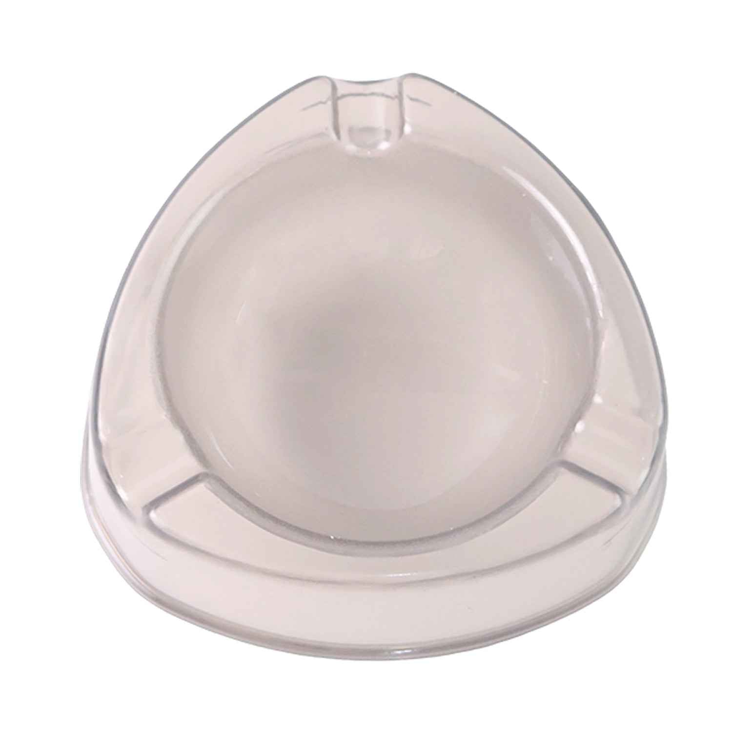 Oblivion Transparent White Ashtray with Cigarette Holder Grooves – Modern Smoke Disposal Tray (1 Pc)