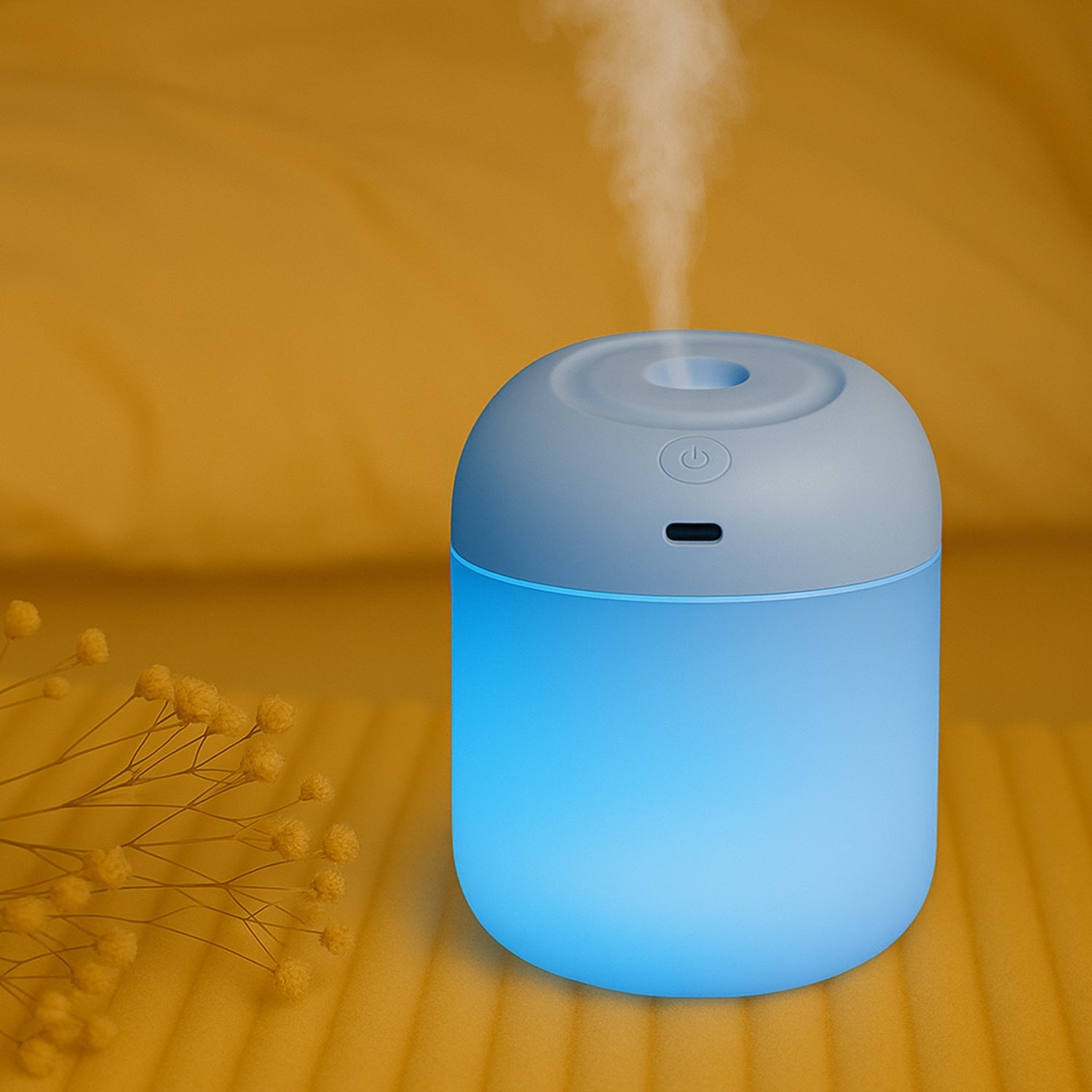 Portable Mini USB Humidifier with Light, Cool Mist & Essential Oil Diffuser (250ML) Variety Bazaar