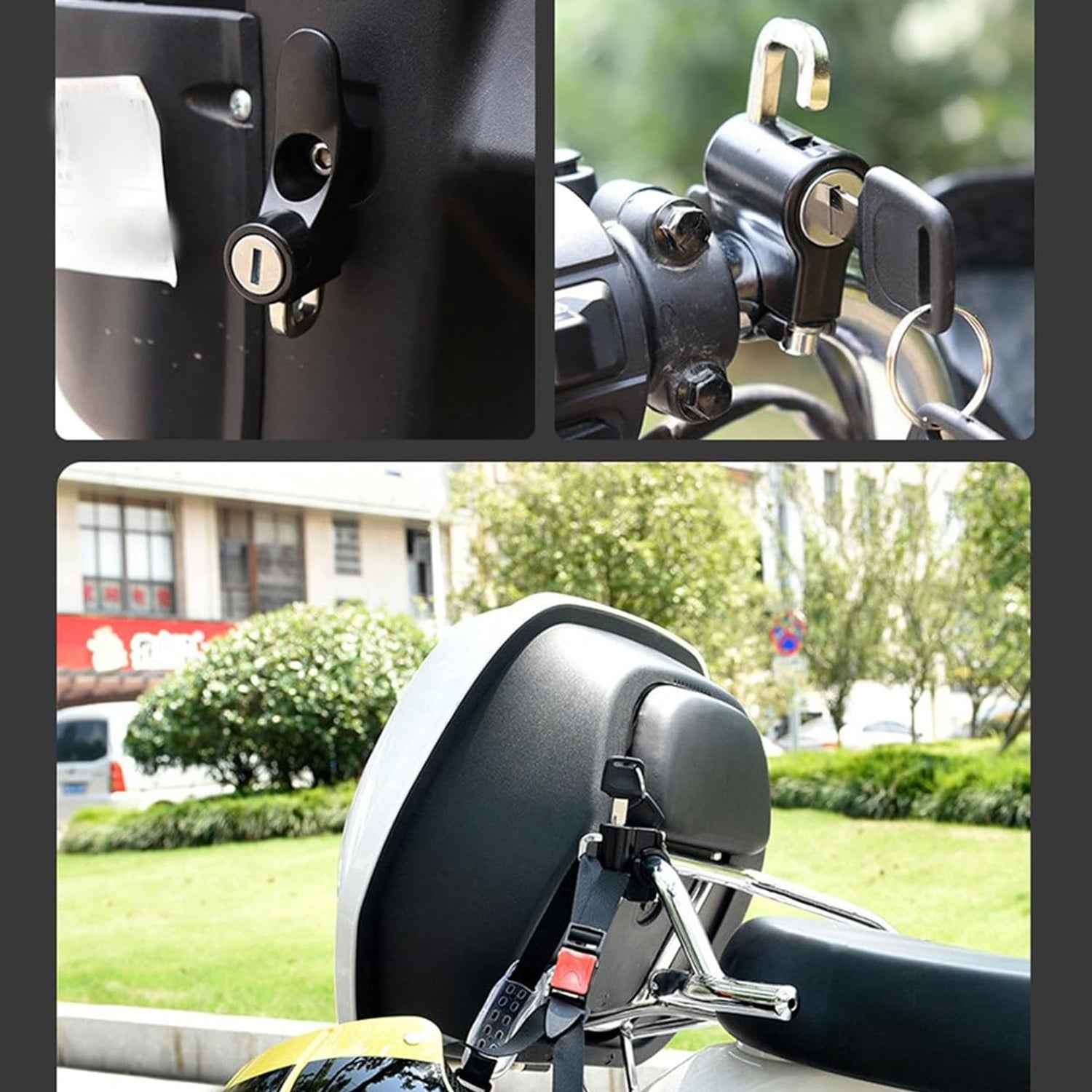 Heavy-Duty Helmet Lock for Motorcycle