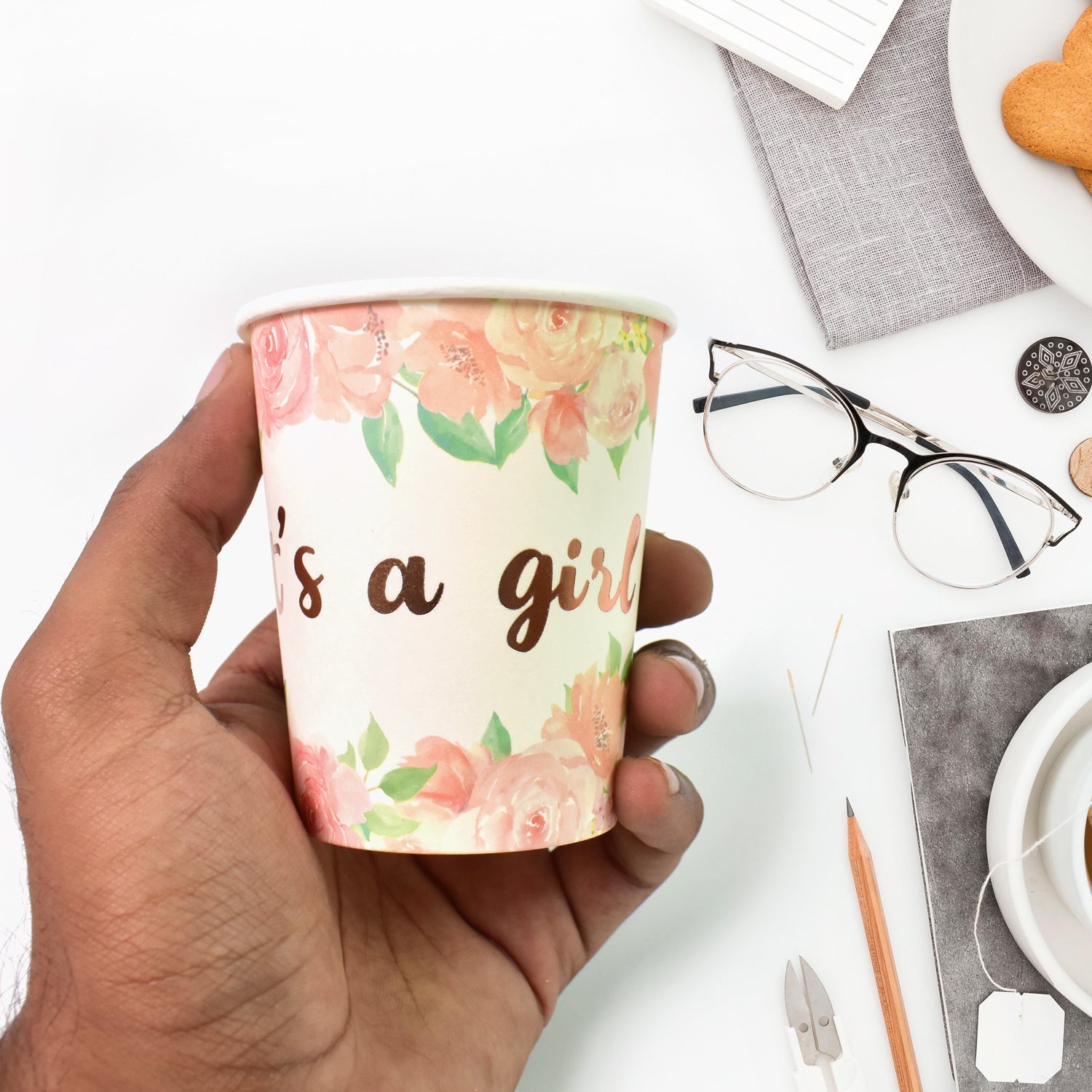 Disposable Paper Cups, Disposable Tea, Coffee Cups (3 Pcs Set / Mix Color) Variety Bazaar