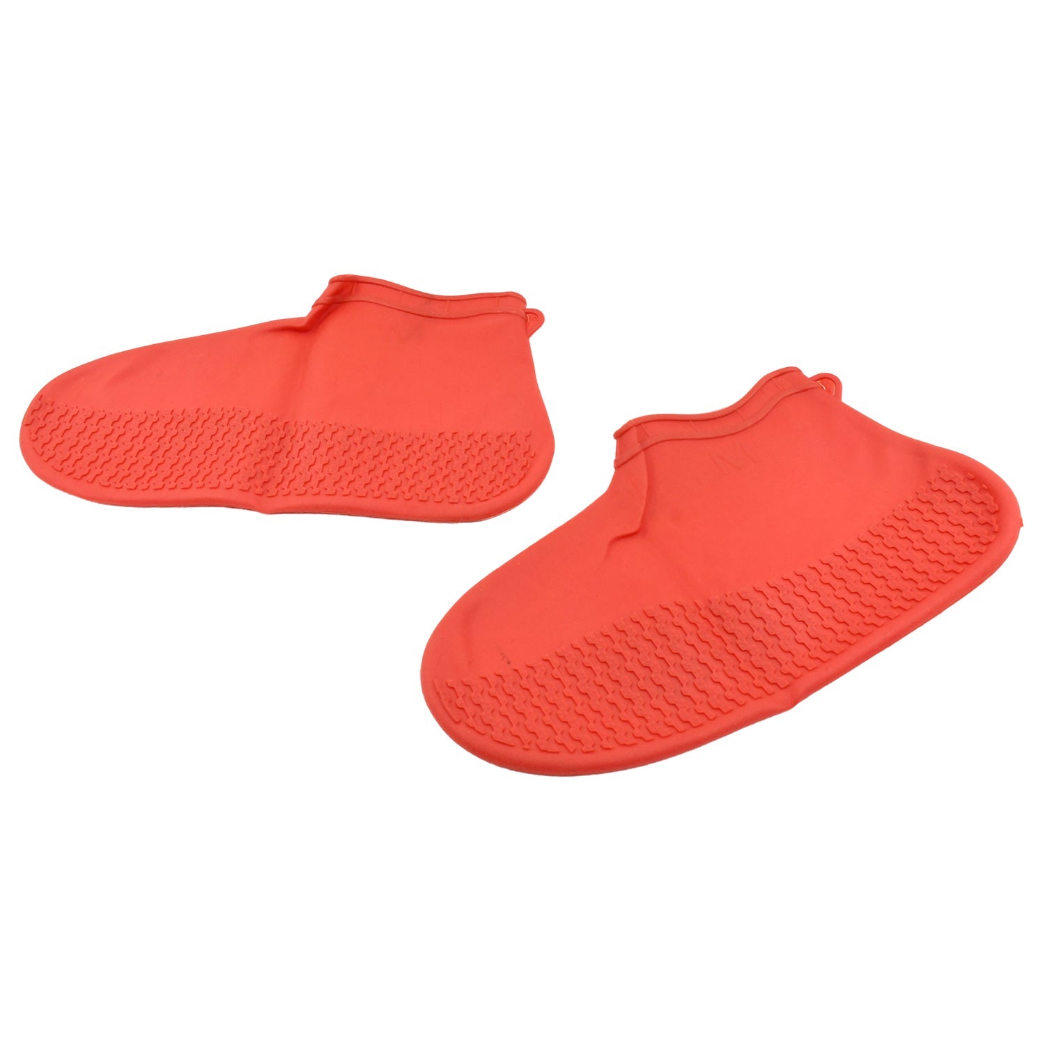 Non-Slip Silicone Rain Reusable Anti skid Waterproof Fordable Boot Shoe Cover (Medium Size / 1 Pair / Red) Variety Bazaar
