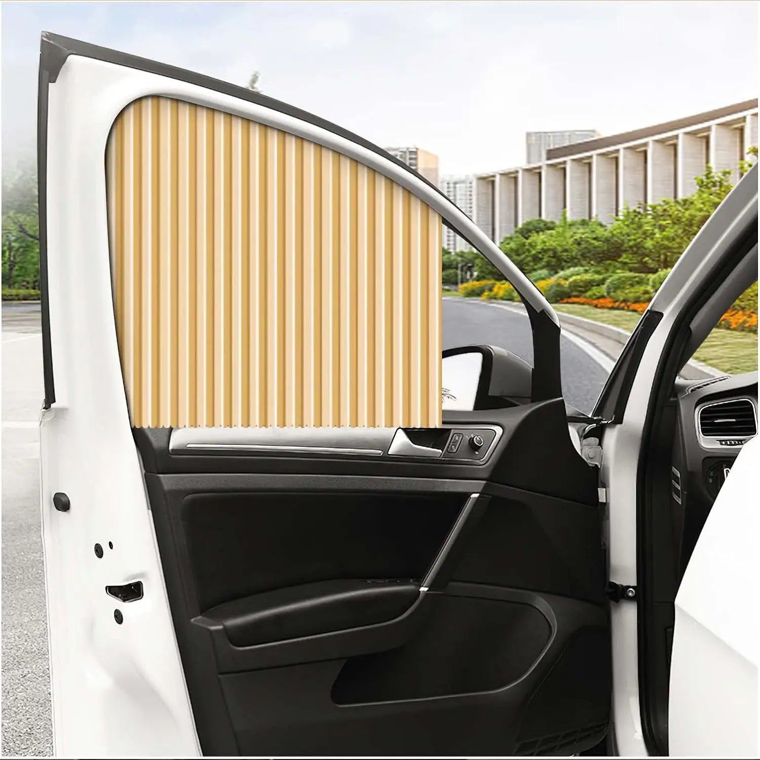 7498 Car Curtain Slat Folding Window Sunshade Magnetic Car Side Window Sun Shade Slider - varietybazaar.co.in