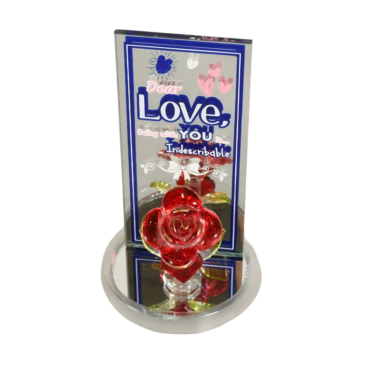 Lovely Rose Gift Showpiece, Love showpiece Valentine's Day Gift, Cute Anniversary, Wedding, Birthday, Boyfriend, Husband Romantic Unique Gift Set, Home Decoration Gift Set (1 Pc) travel sahayak