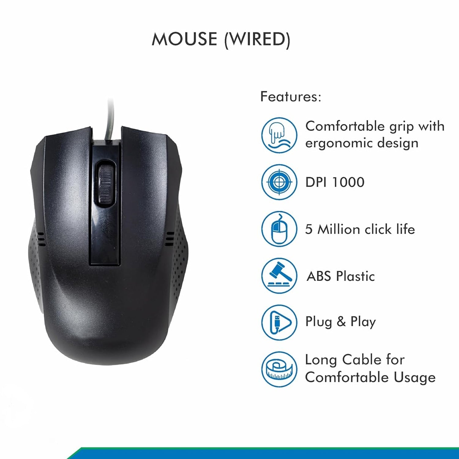Computer / Laptop Wired Optical Mouse (1 Pc) Variety Bazaar