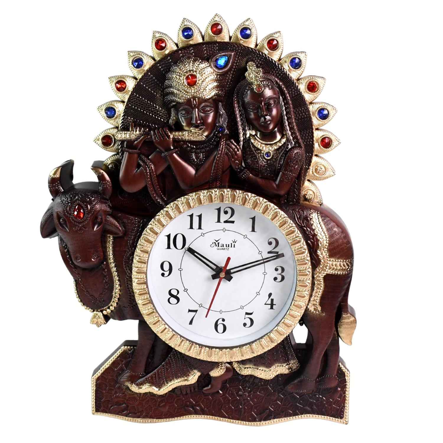 Analog Latest Stylish New Models Wall Clock with God Radha Kishan Frame