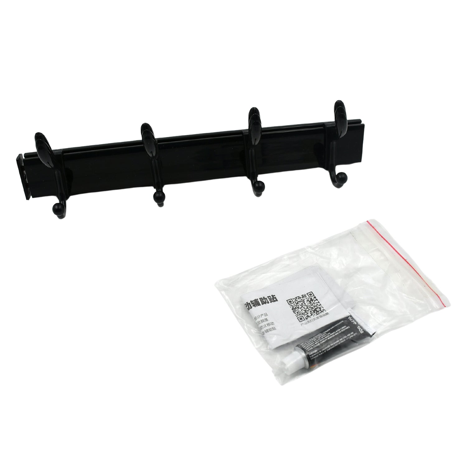 Extra Long 4-Hook Wall Coat Hanger with Eco Adhesive Variety Bazaar