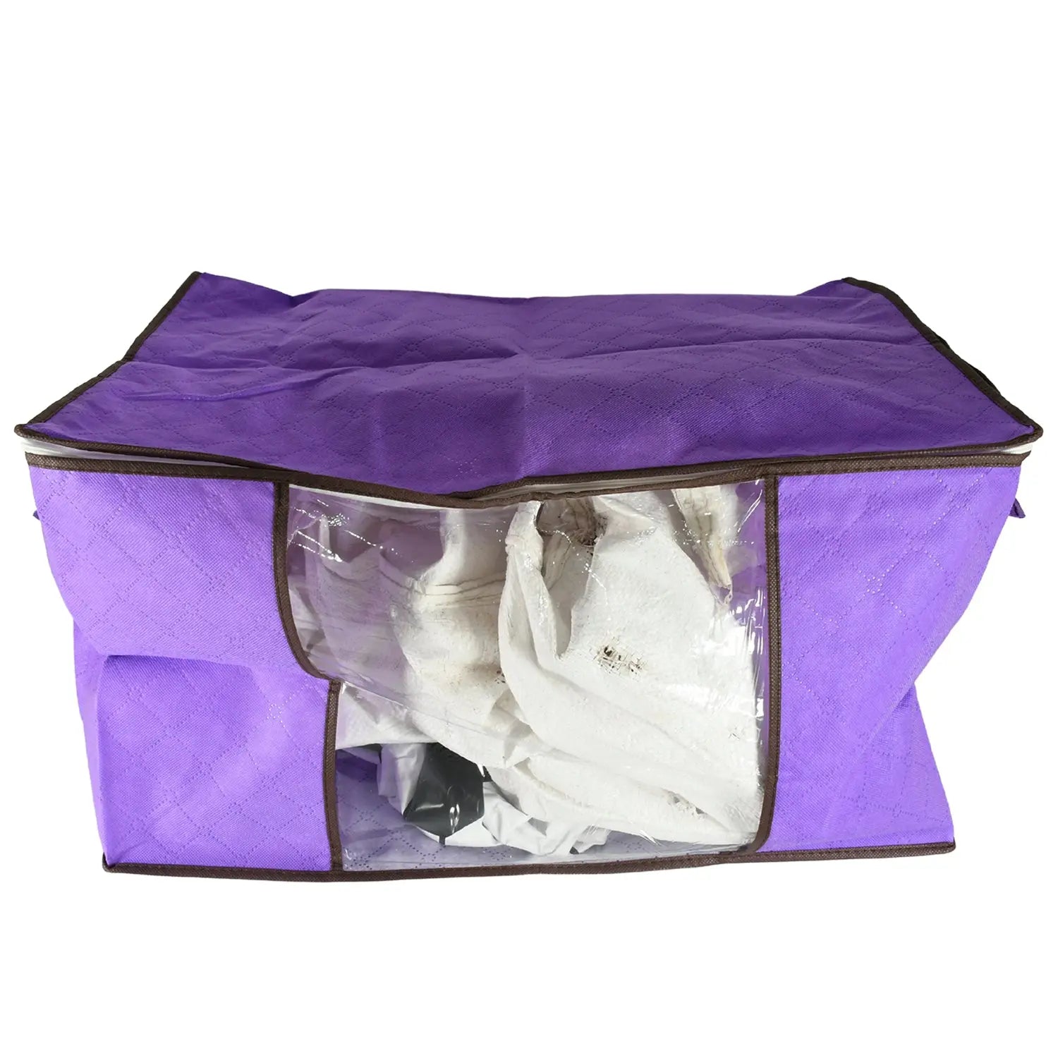 17675 Clothing storage bag with zipper, non-woven storage bag for storing the clothes and sarees. - varietybazaar.co.in