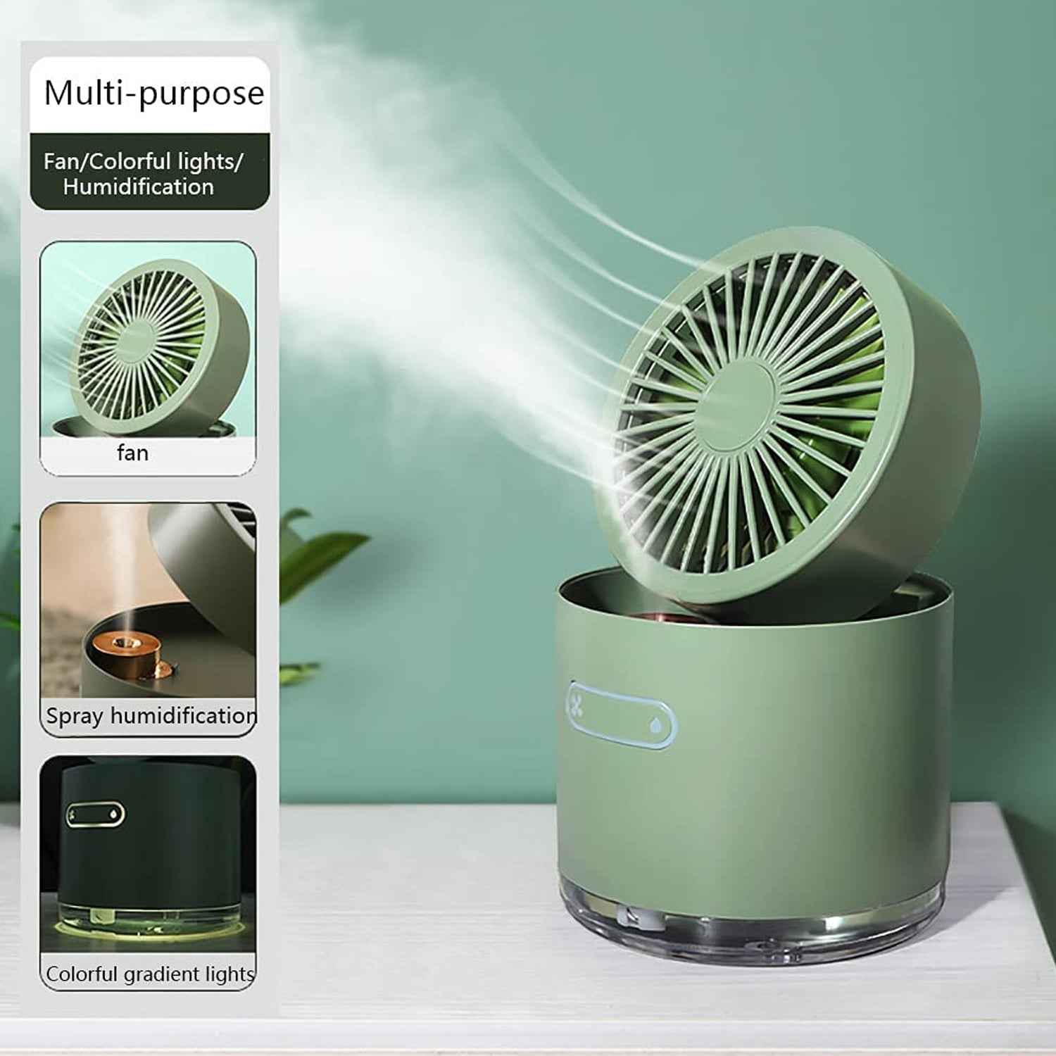 Mini Desktop Cooling Fan with Humidifier Spray