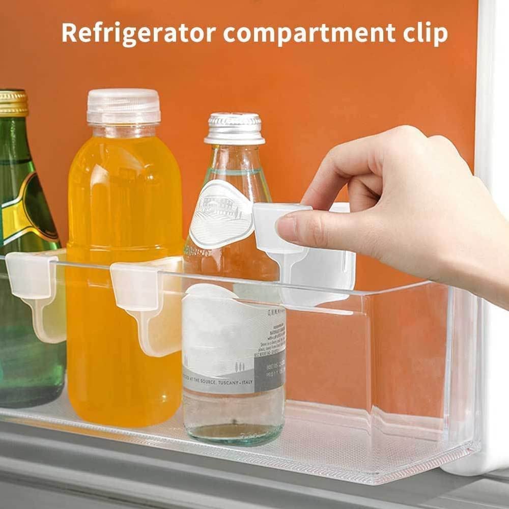 Plastic Storage Baskets Space allocator, Refrigerator Organizer Bins partition Clip (10 Pcs Set) Variety Bazaar