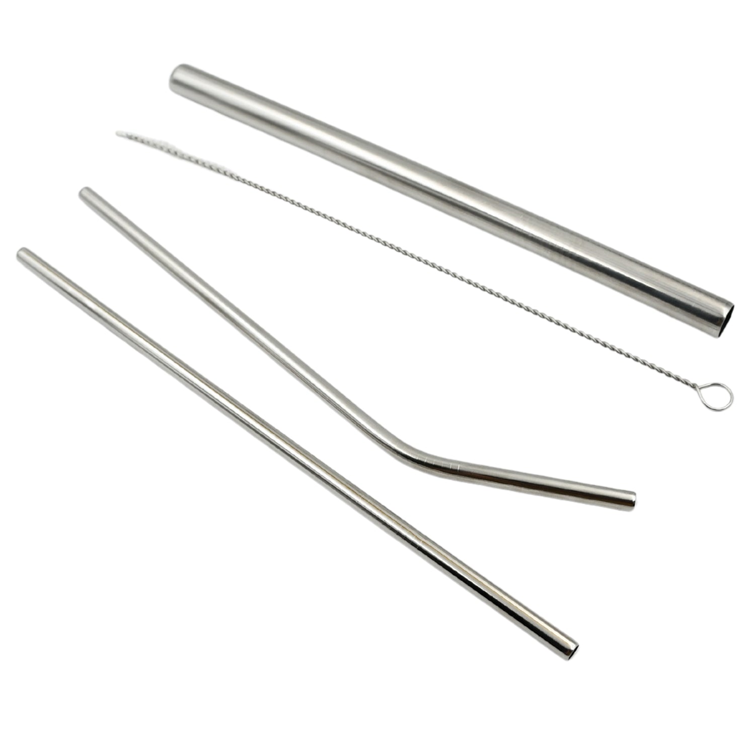 Reusable Stainless Steel Straws with Case for Drinking (4 Pc, Eco-Friendly) Variety Bazaar
