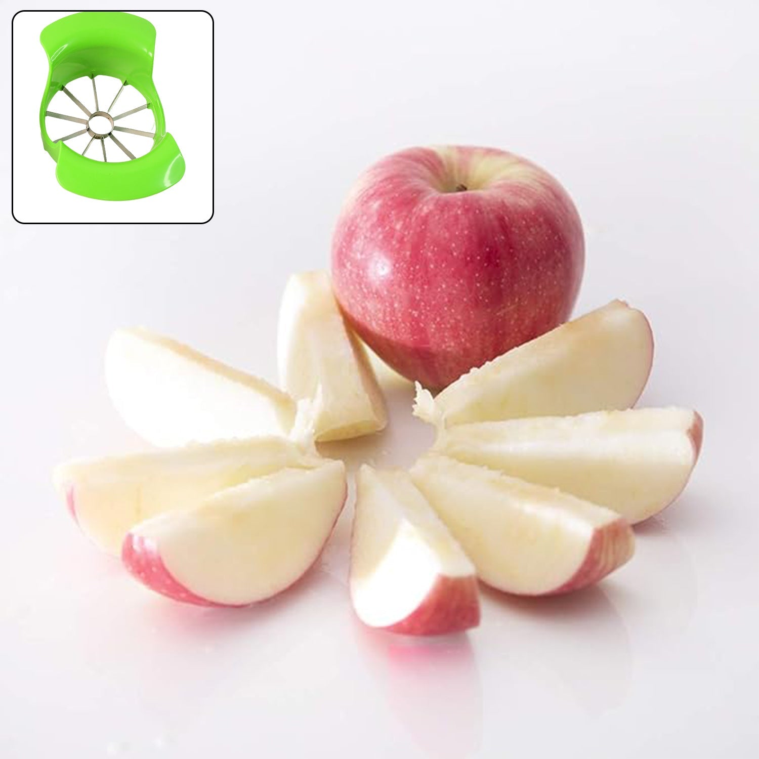 Apex Apple Cutter with Container – Unbreakable ABS Body & Stainless Steel Blades Variety Bazaar