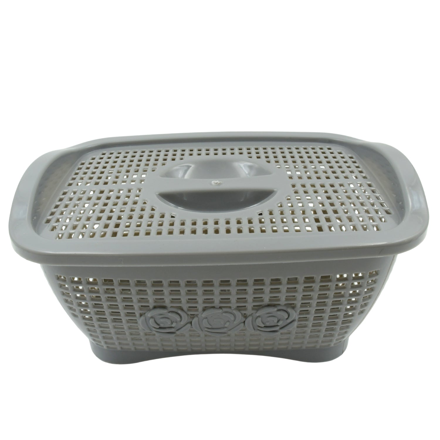 Multipurposes Plastic Basket, Organizer for Kitchen, Countertop, Cabinet, Bathroom with Lid, Plastic Storage Basket For Store Fruits, Vegetables, Magazines, Cosmetics, Stationary (1 Pc / Mix Color ) Variety Bazaar