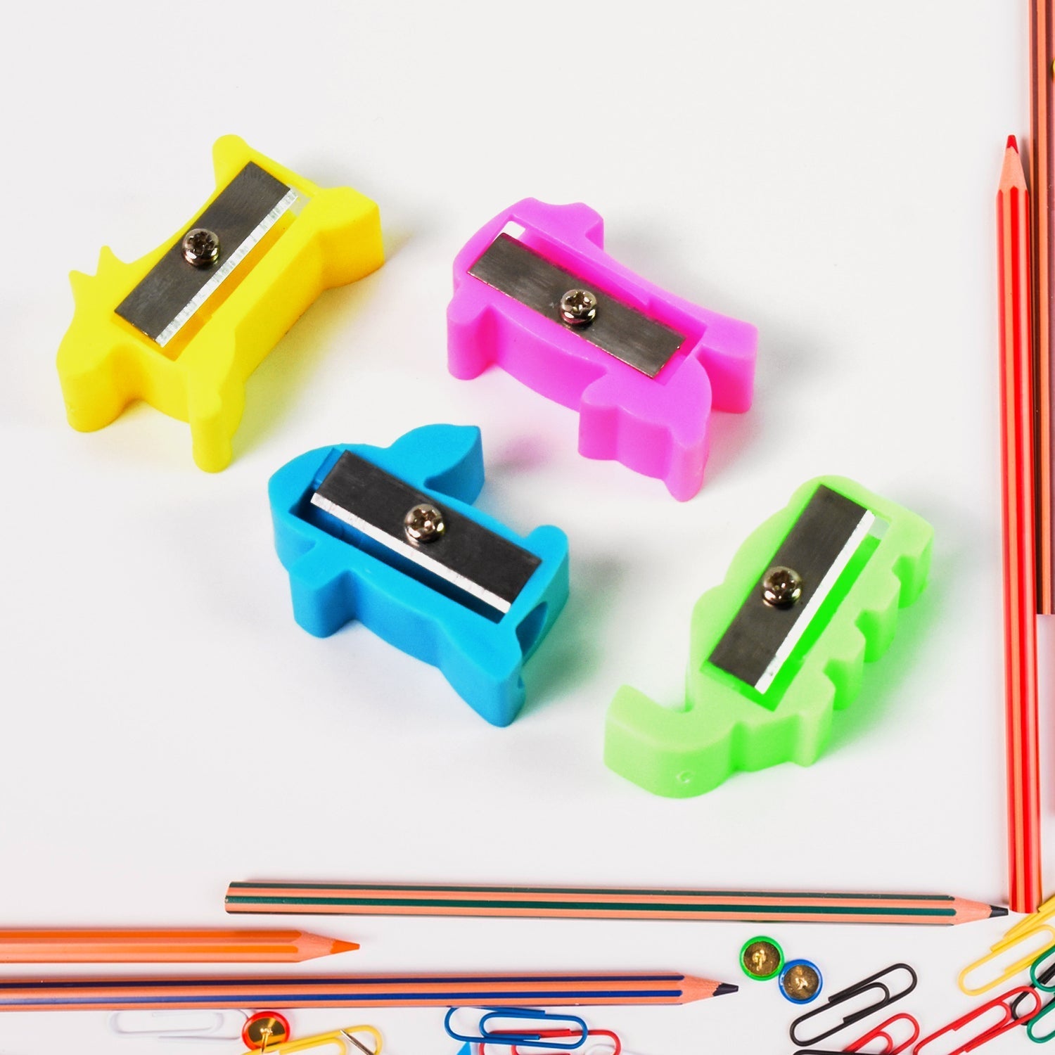 Plastic Small Cute Pencil Sharpener (1 Pc / Mix Design & Color) Variety Bazaar