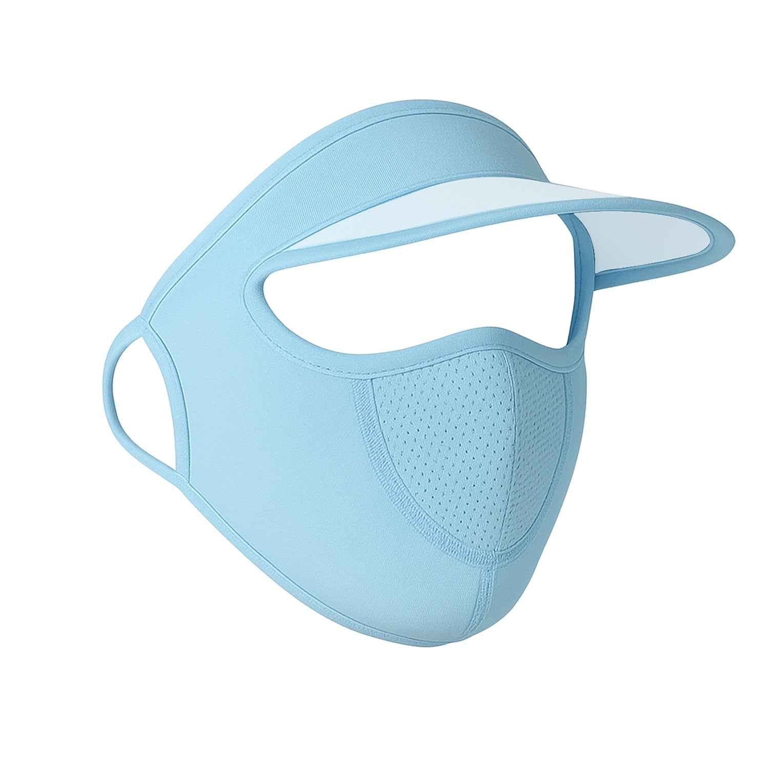 Women's Full Face UV Protection Cap with Built-in Mask and Wide Brim Visor – Breathable (1 Pc)