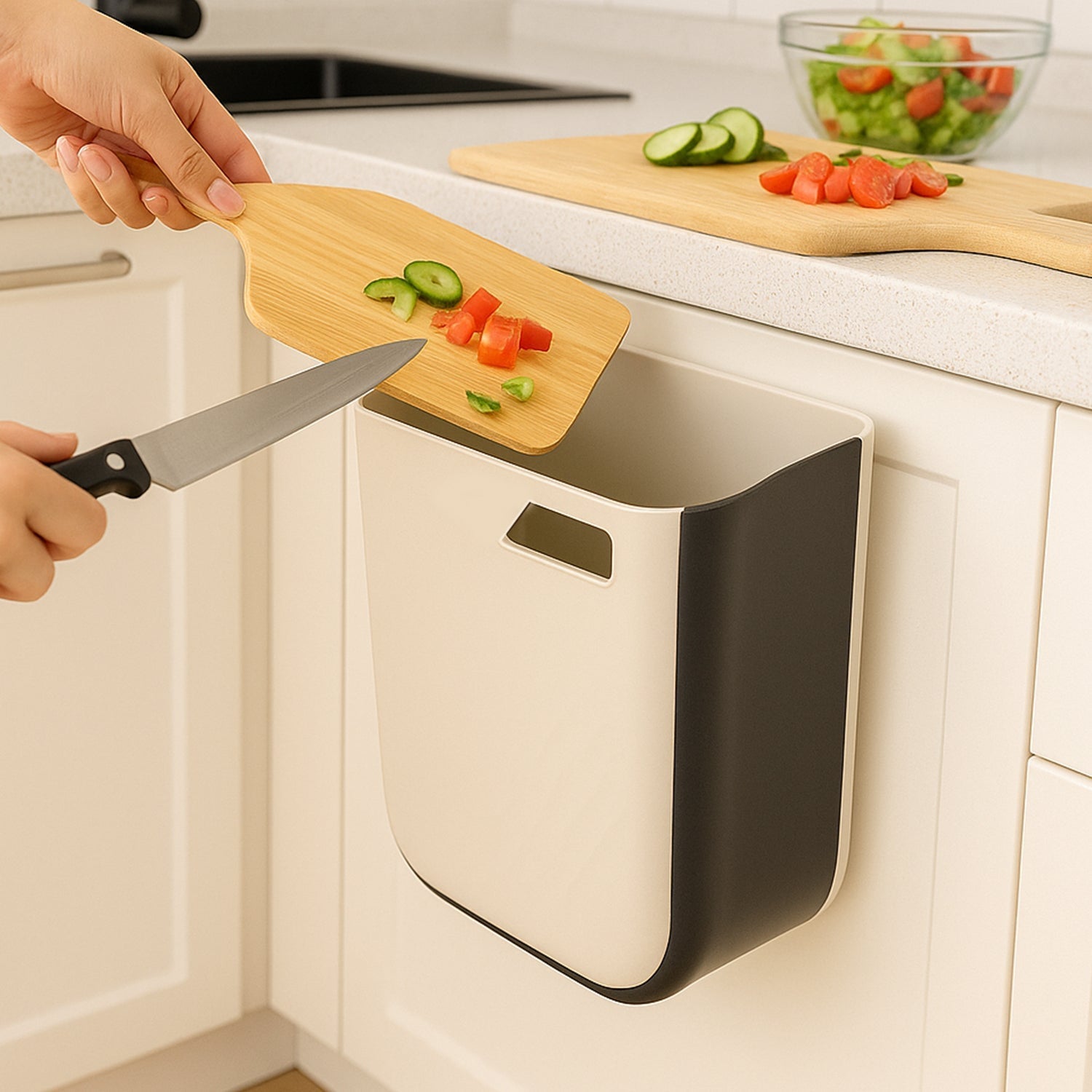 Portable Collapsible Hanging Trash Can for Kitchen & Car Variety Bazaar