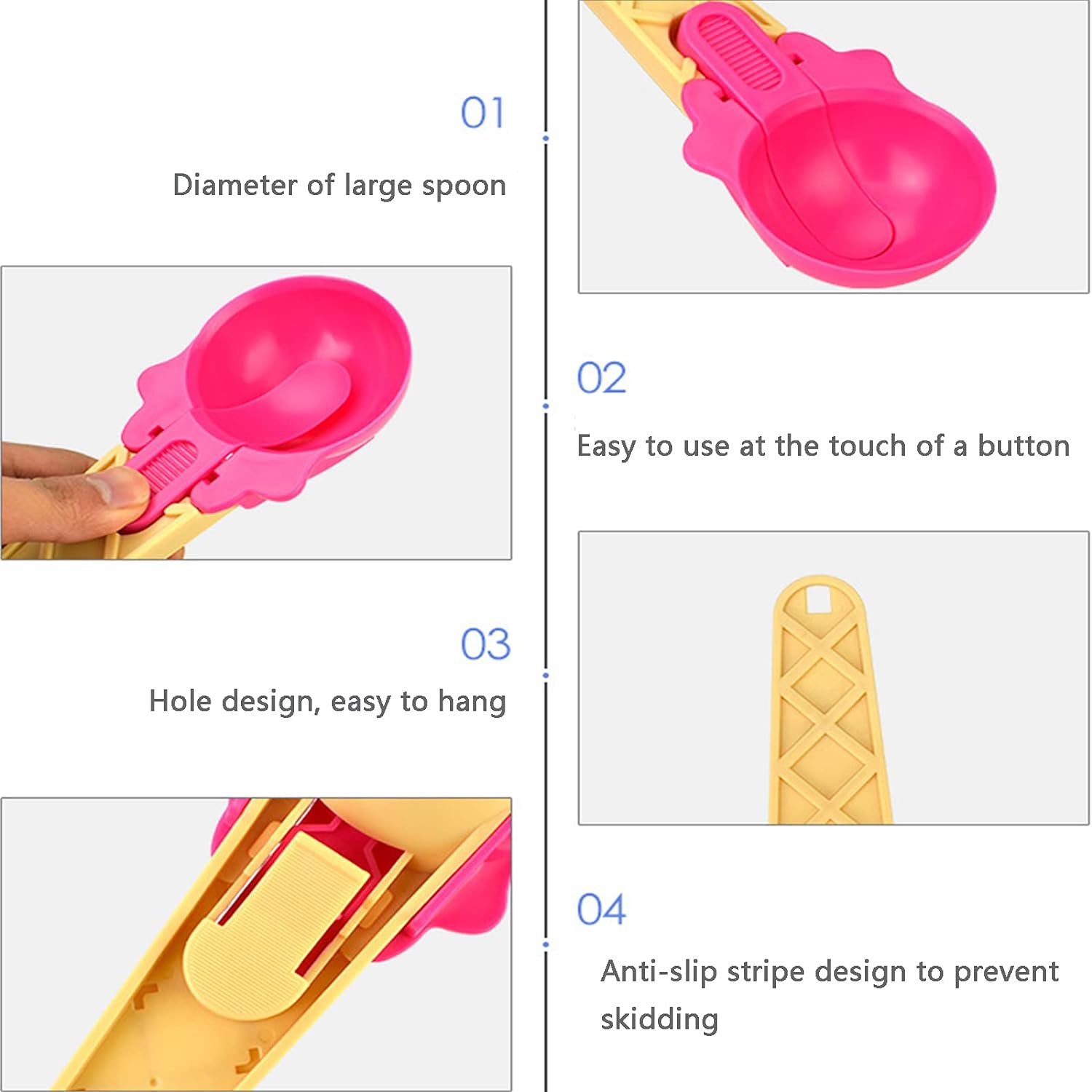 2-Piece Plastic Ice Cream & Watermelon Scooper with Trigger Dipper Variety Bazaar