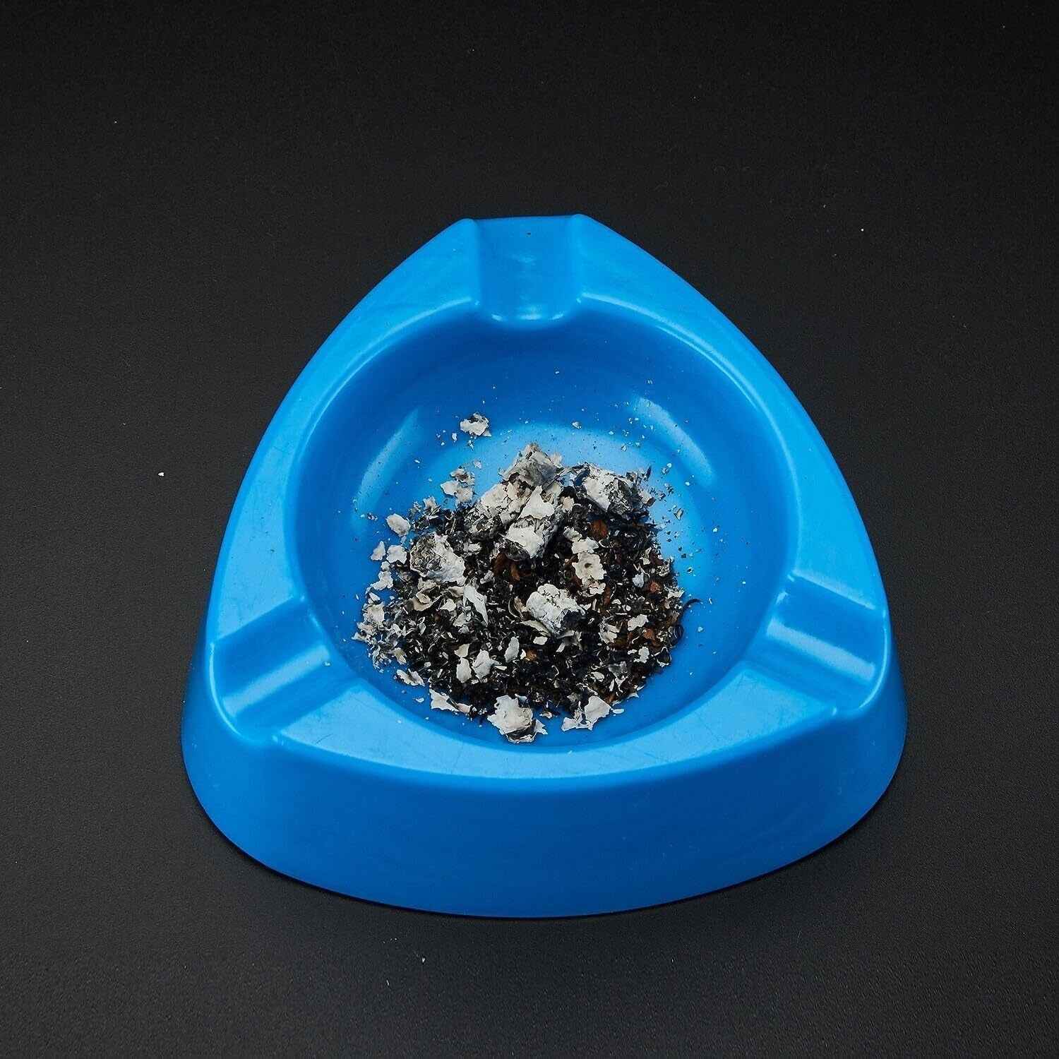 Oblivion Durable Plastic Ashtray with Wide Bowl and Triple Cigarette Holder Slots (1 Pc)