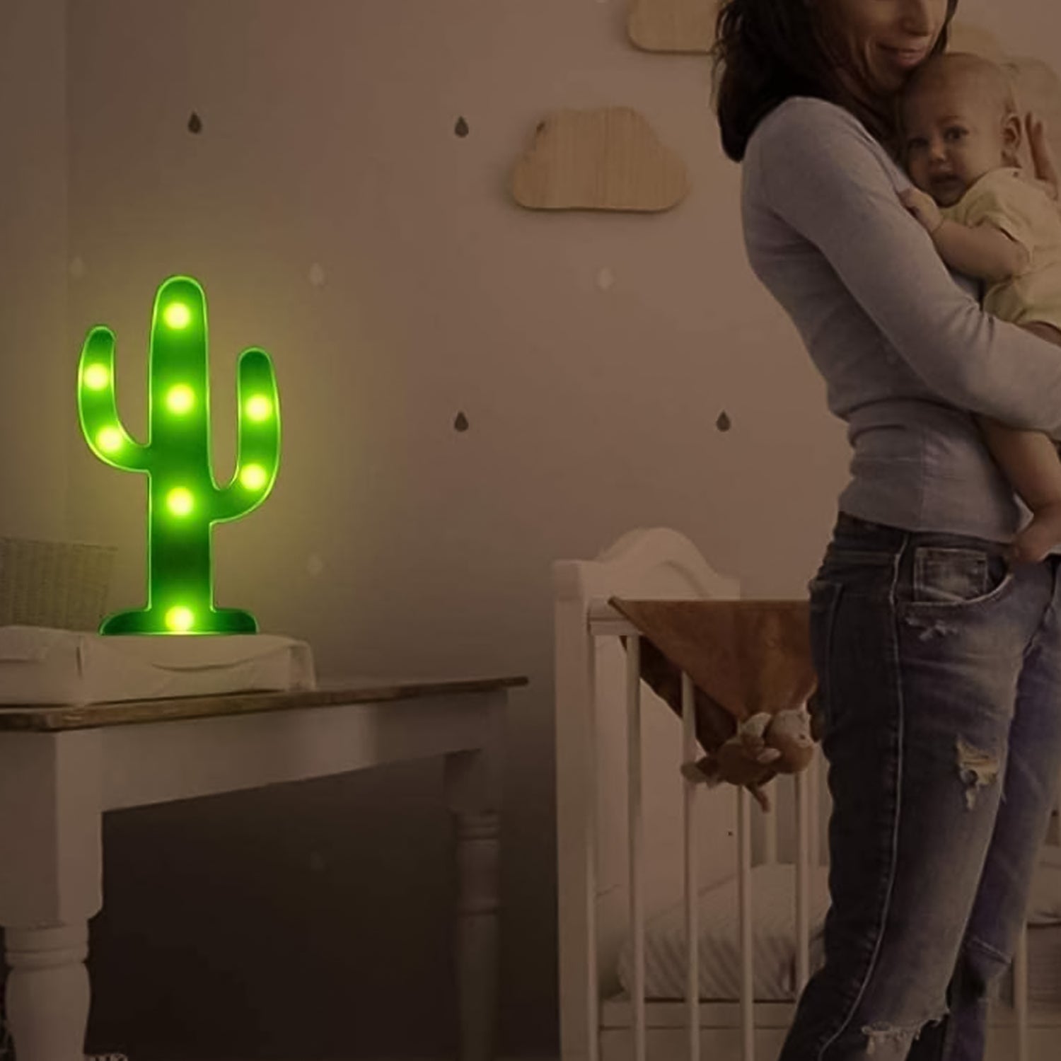 LED Cactus Light, LED Desk Lamp, LED Table Lamp (1 Pc / Battery not Included) Variety Bazaar