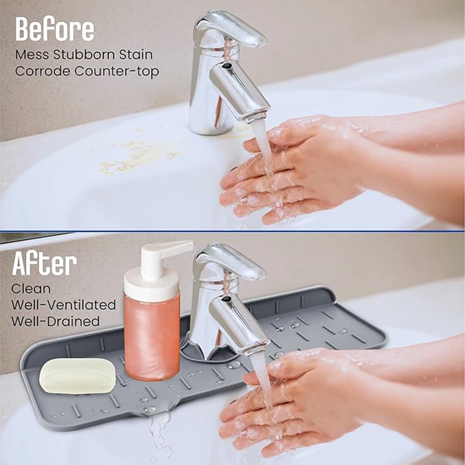 Silicone Sink Faucet Pad / Mat (1 Pc / 33x12 Cm) Variety Bazaar