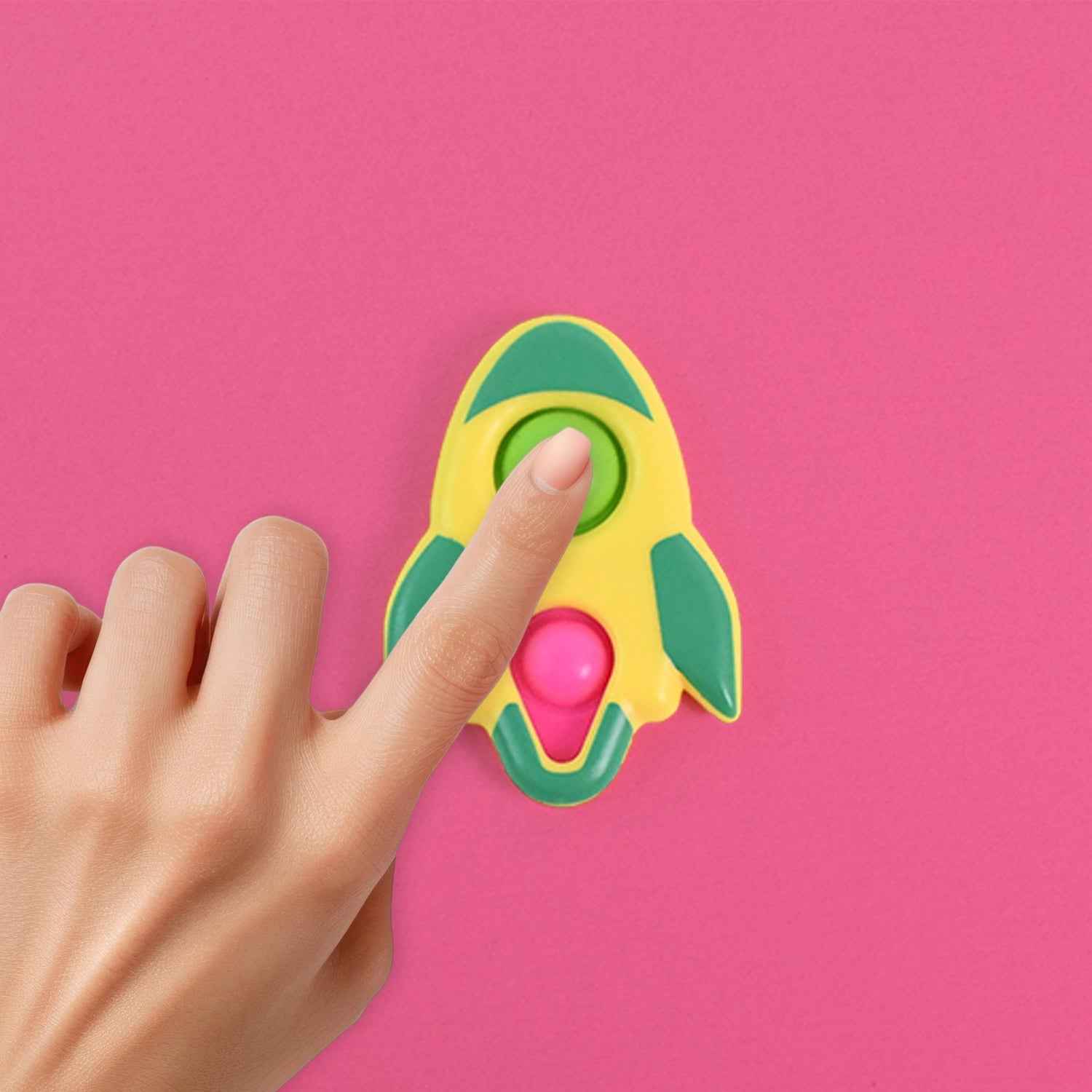 Rocket Shaped Dimple Keychain Toy (1 Pc)