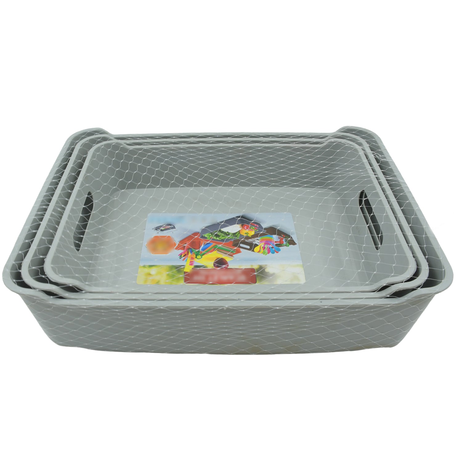 Multipurpose Organising & Storage Plastic Tray, Fruit & Vegetable/ Multi Purpose Tray, Organizer for Kitchen, Countertop, Cabinet, Bathroom Plastic Storage Basket For Store Fruits, Vegetables, Magazines, Cosmetics, Stationary Set of 3 Variety Bazaar
