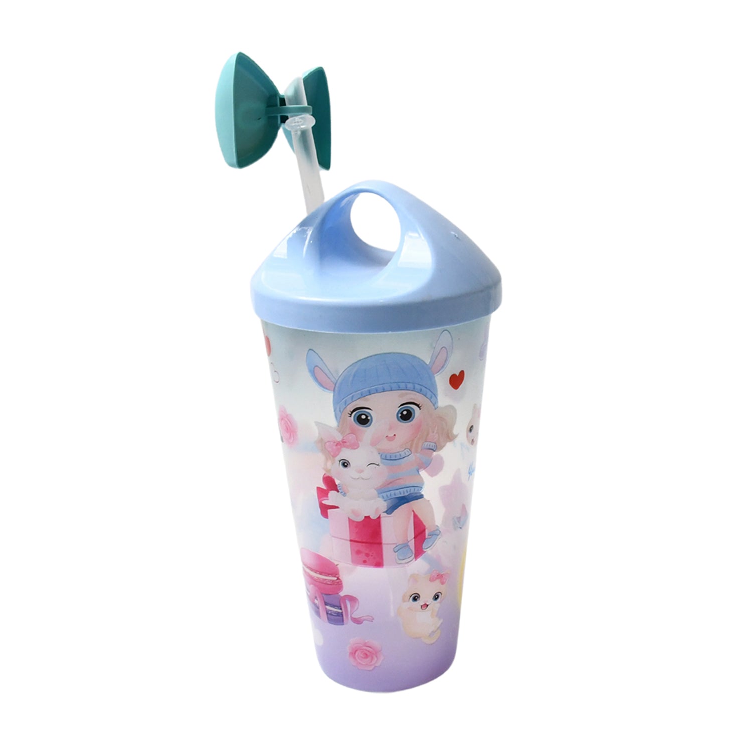 Unicorn Water Bottle with Straw & Lid for Kids (Without Light) Variety Bazaar