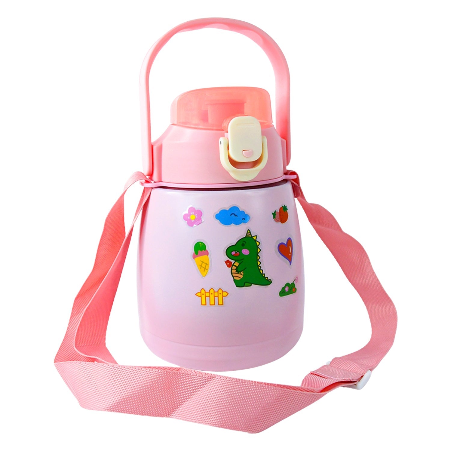 Stainless Steel Vacuum Insulated Water Bottle with Handle & Sticker (700 ML) Variety Bazaar