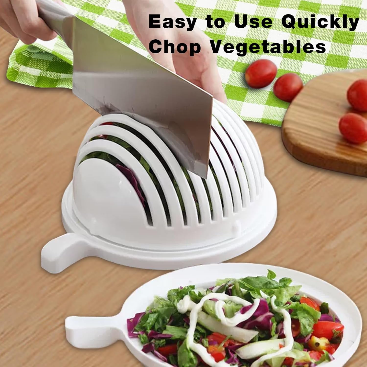 Plastic 60 Seconds Salad Cutter Salad Maker Salad Bow (1 Pc) Variety Bazaar