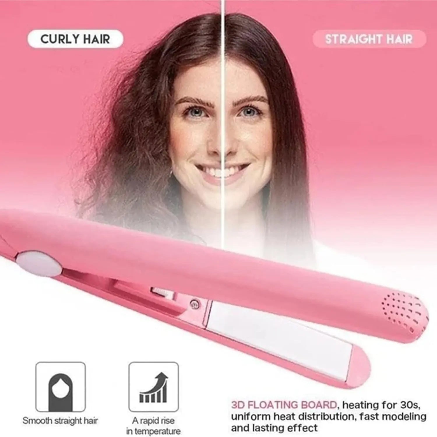 Beauty and Personal Care Professional Ceramic Plate Mini Hair Styler Straightener and Curler - varietybazaar.co.in