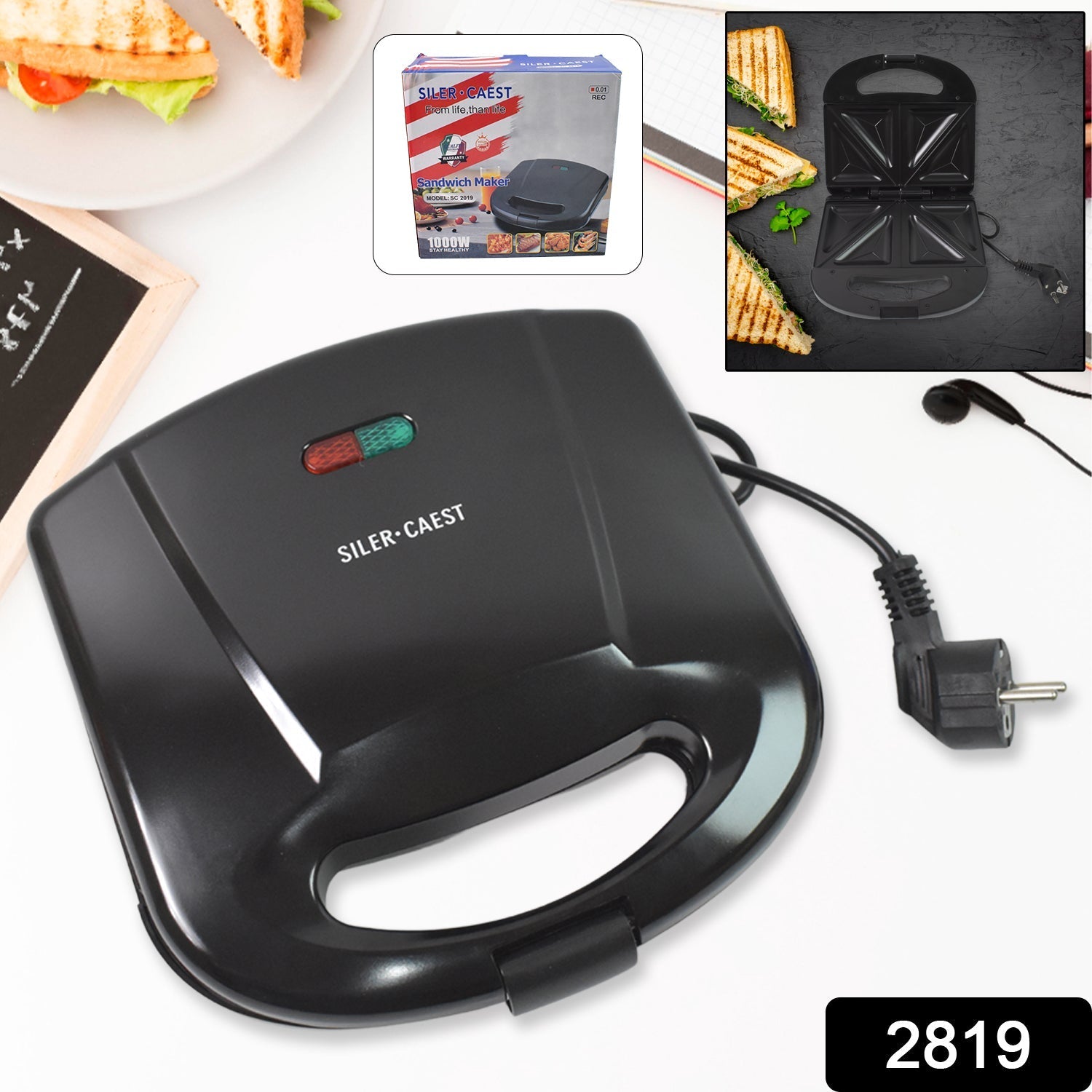 Sandwich Maker Makes Sandwich Non-Stick Plates| Easy to Use with Indicator Lights Sandwich toaster Variety Bazaar