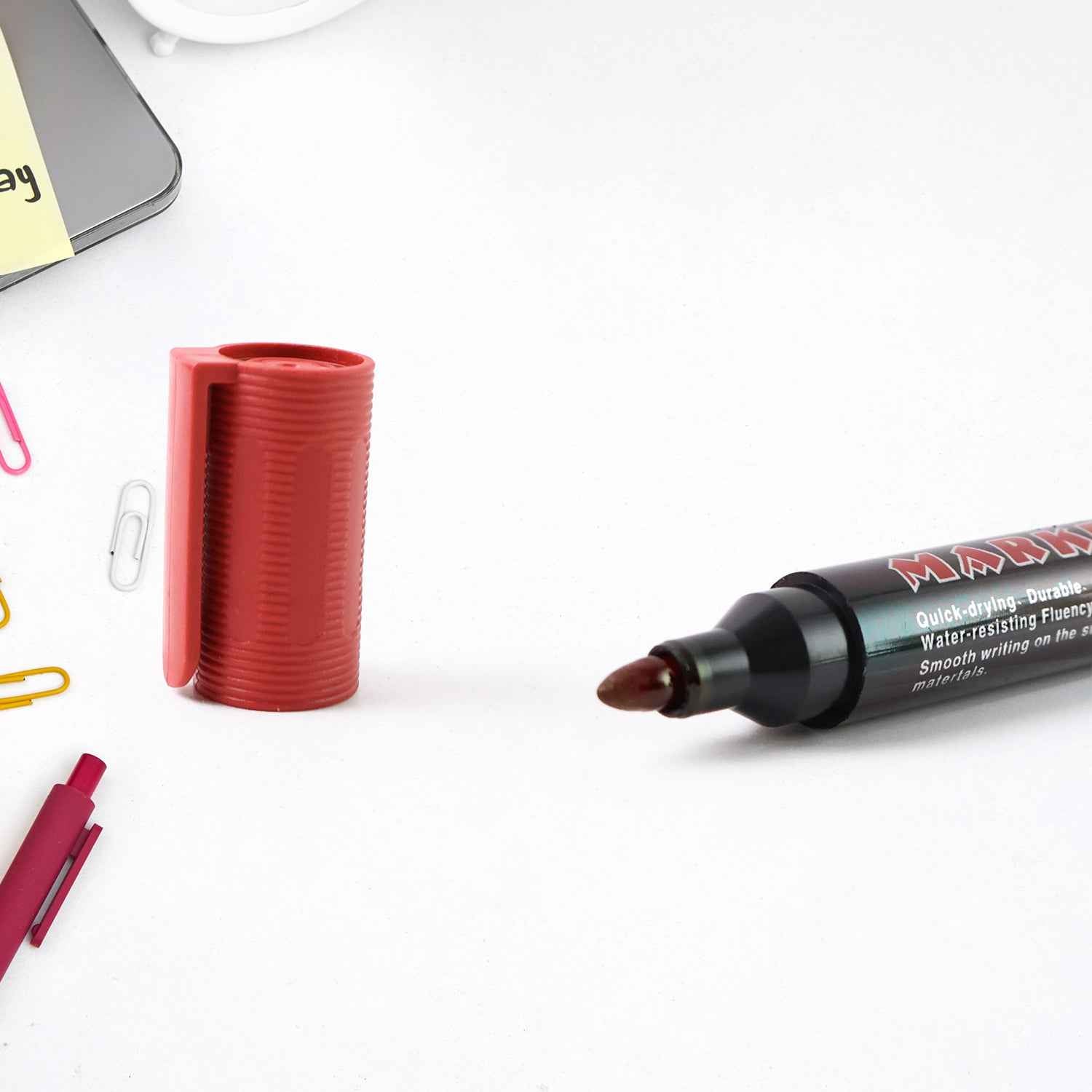 Premium Permanent Red Marker Pen Set (12 Pcs Set)